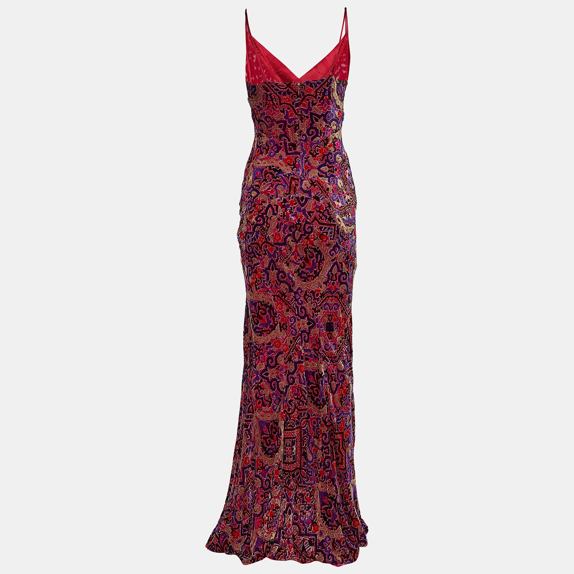 

Etro Multicolor Textured Velvet Sleeveless Maxi Dress, Burgundy