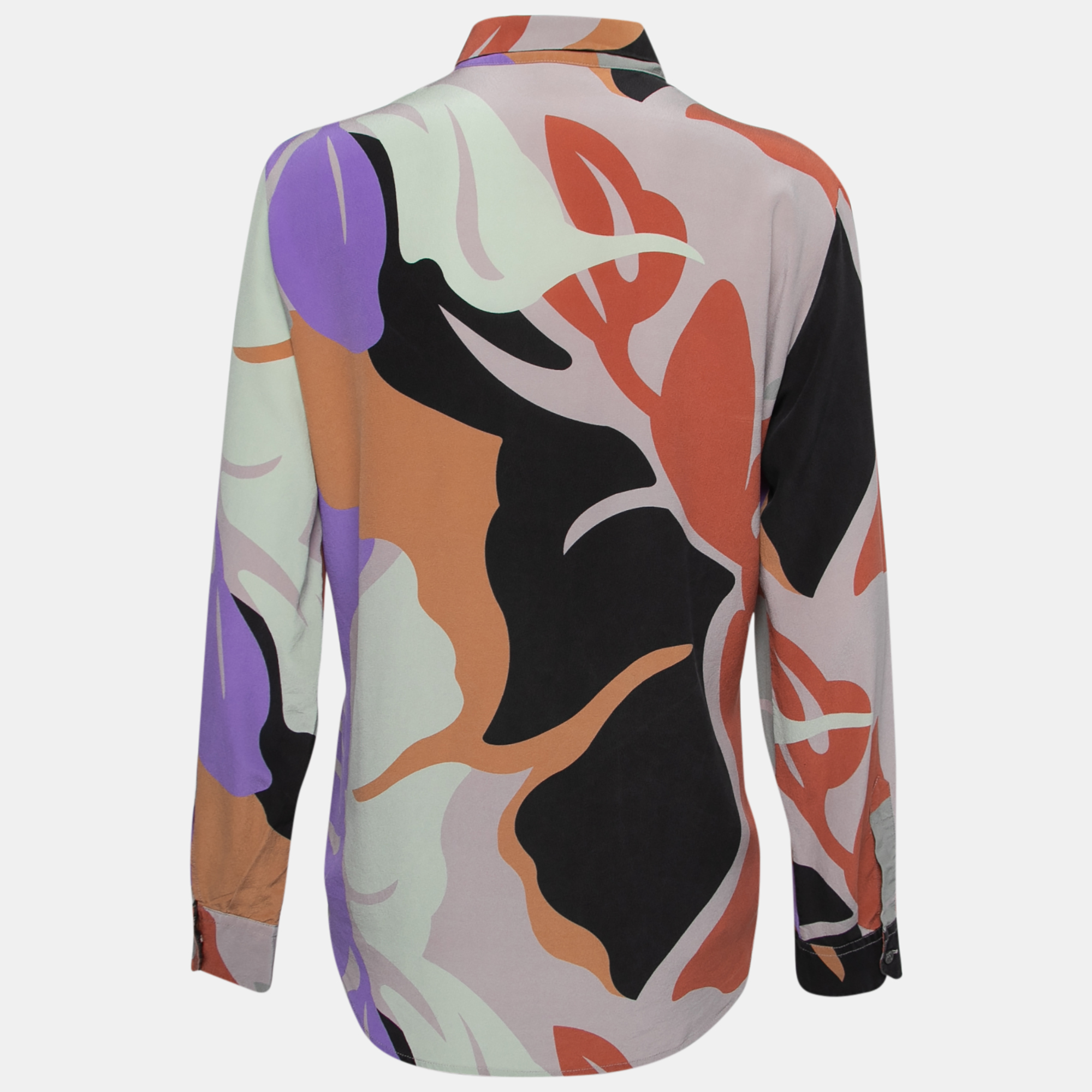 

Etro Multicolor Printed Silk Crepe Button Front Shirt