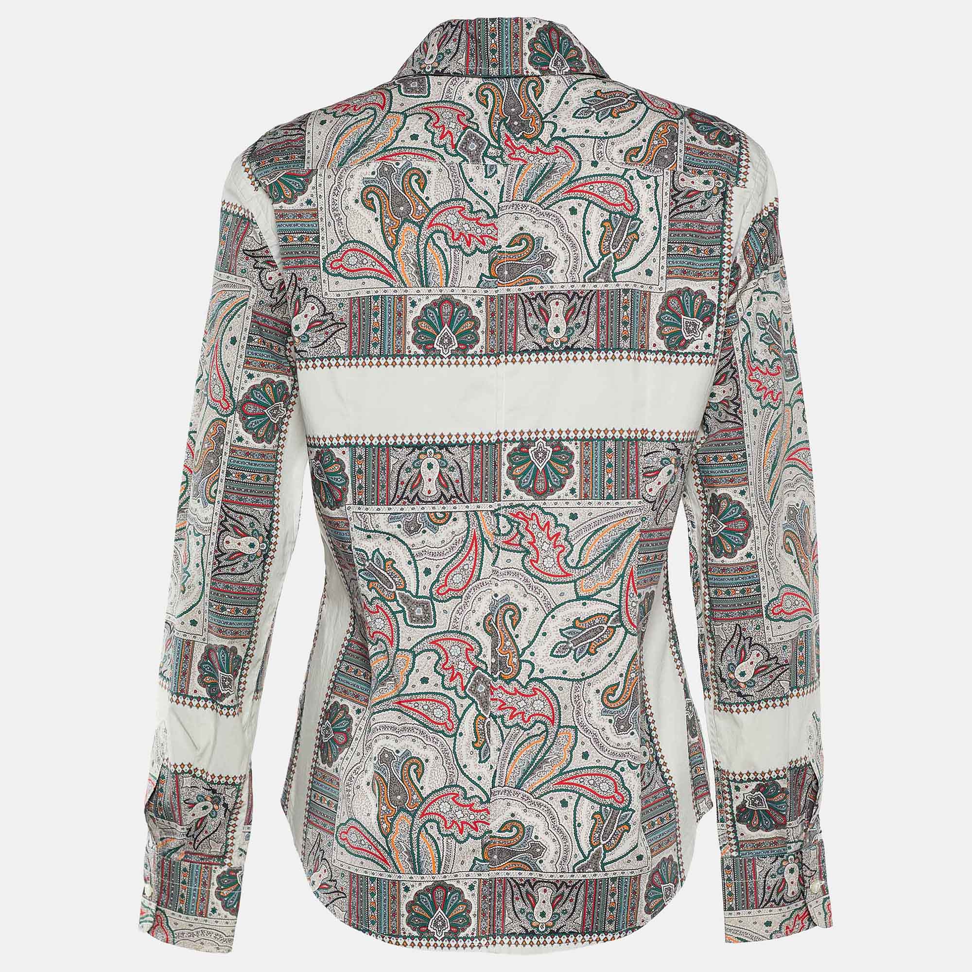 

Etro Multicolor Printed Cotton Button Front Shirt