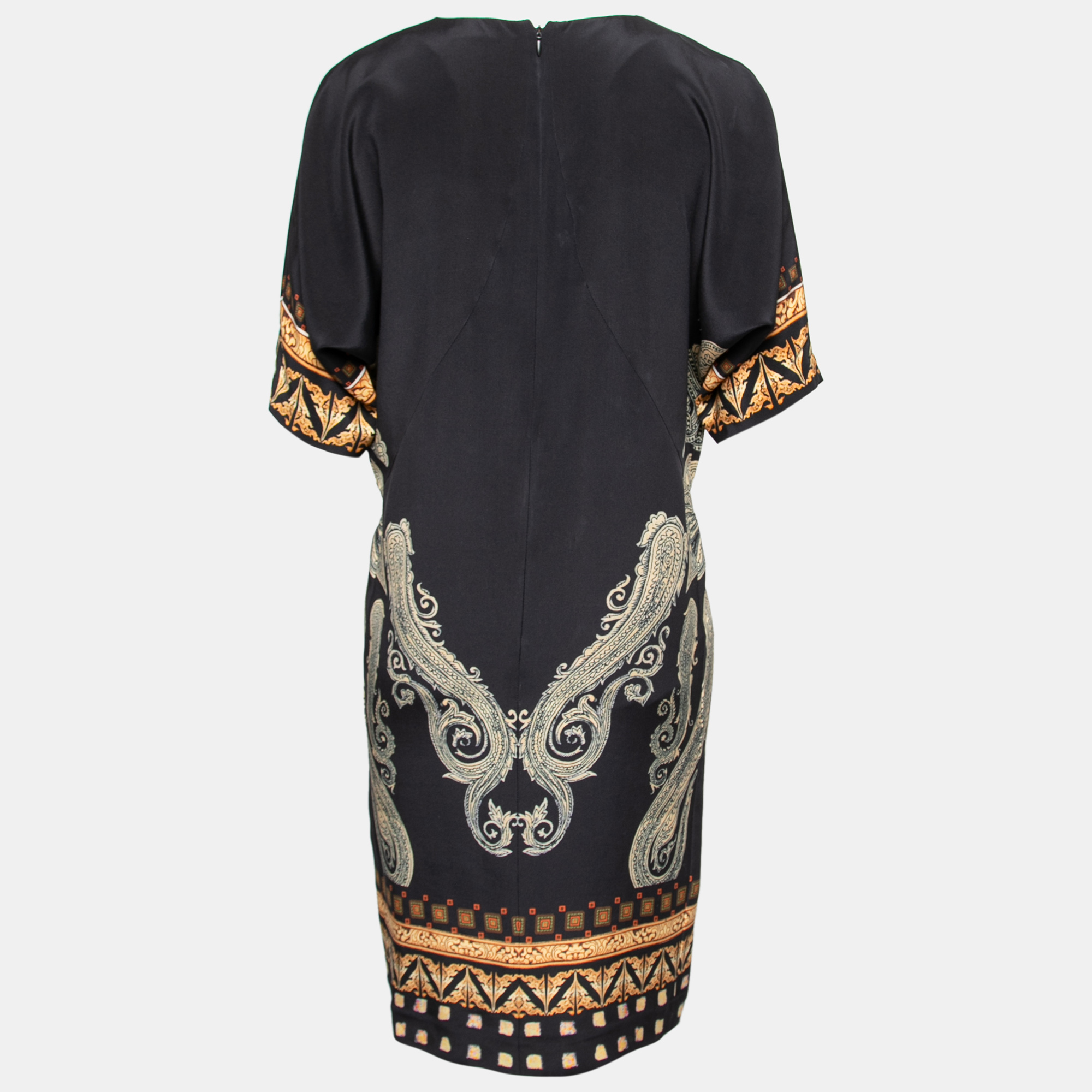 

Etro Black Printed Silk Midi Dress