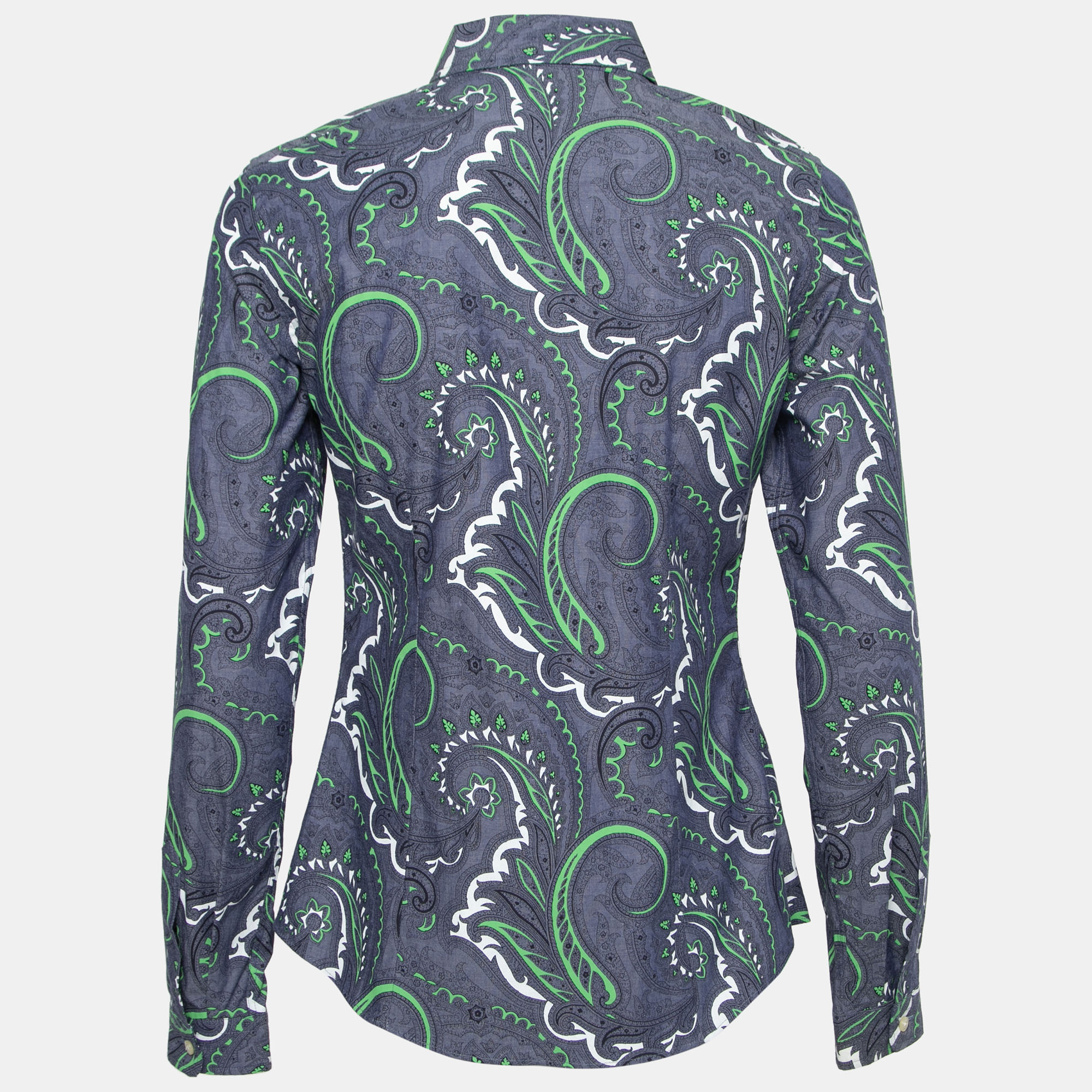 

Etro Blue Paisley Printed Cotton Button Front Shirt