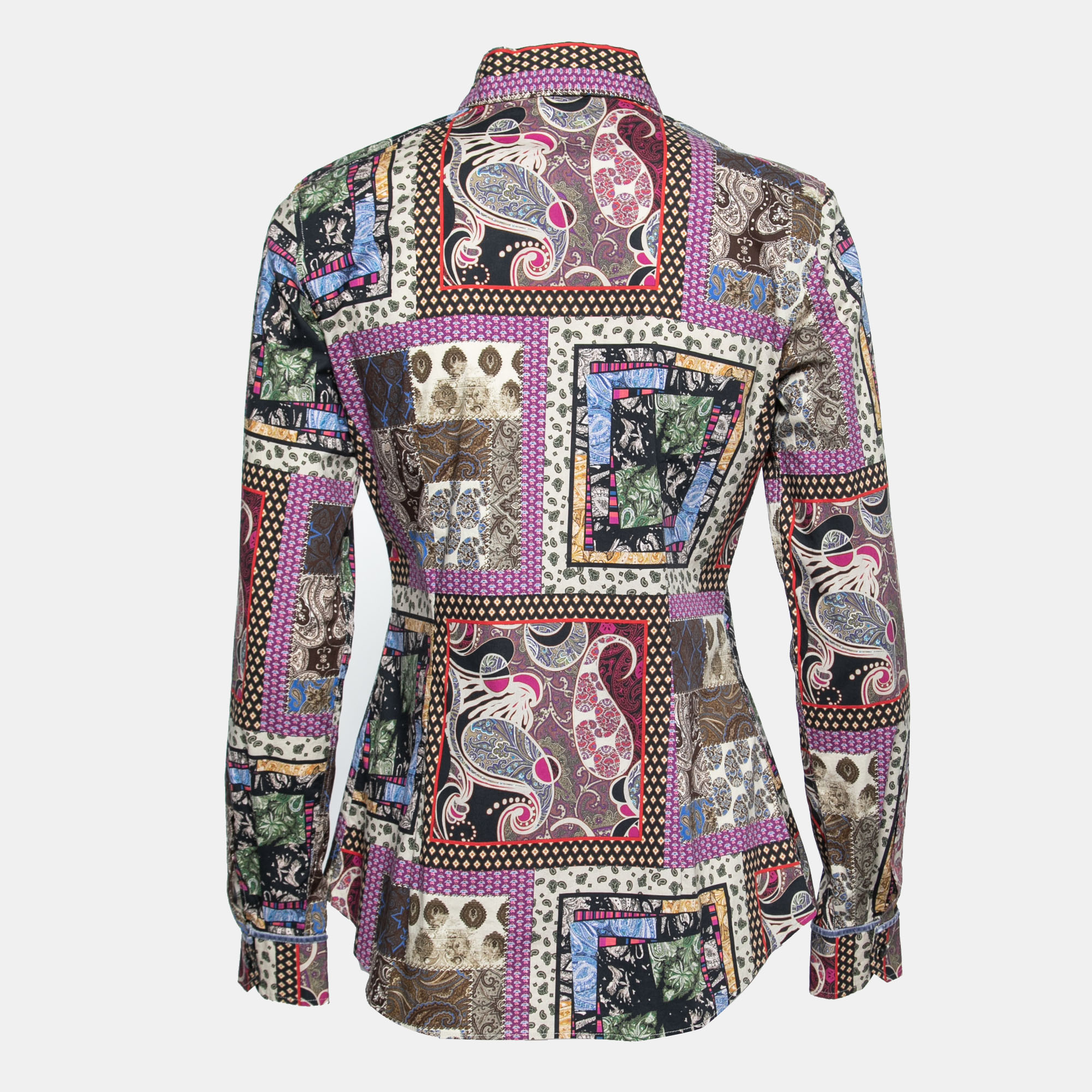 

Etro Purple Multicolor Paisley Print Cotton Button Front Shirt