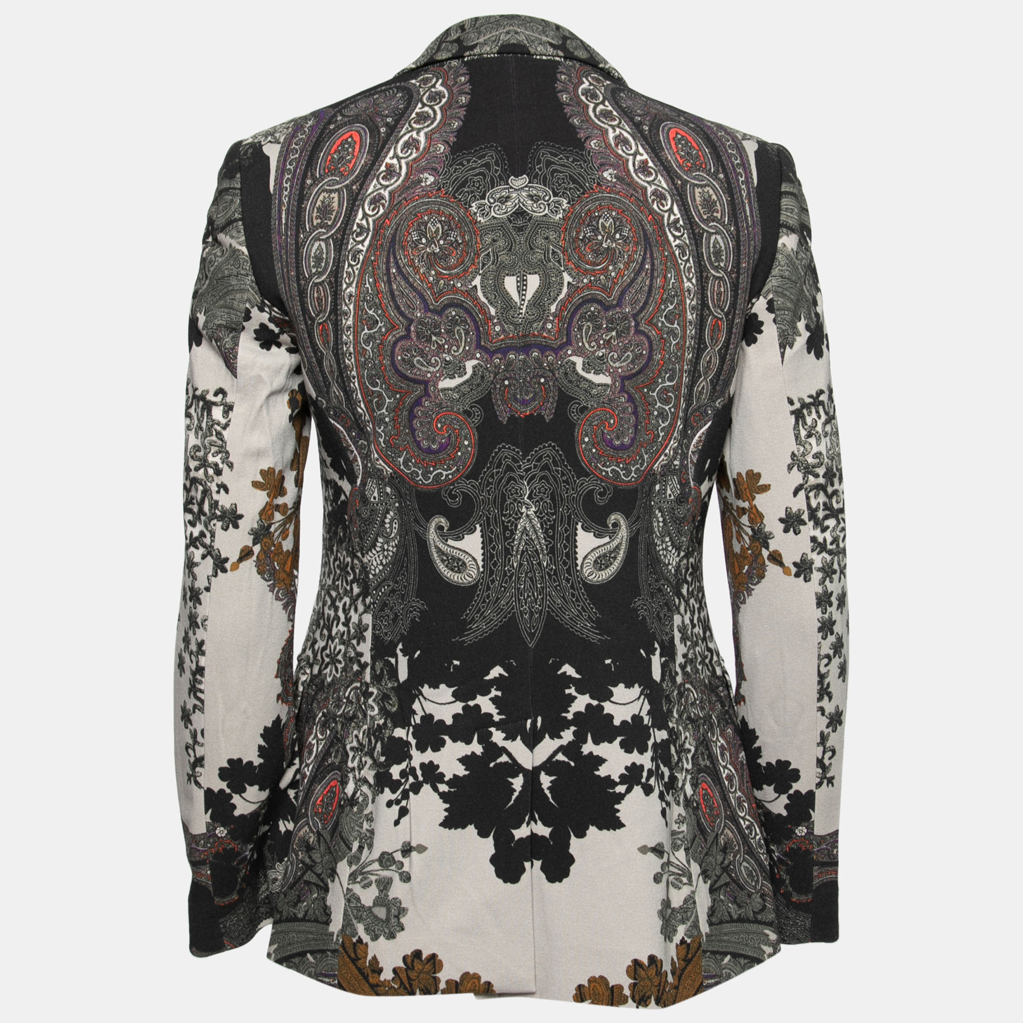 

Etro Multicolor Printed Stretch Knit Single Breasted Blazer
