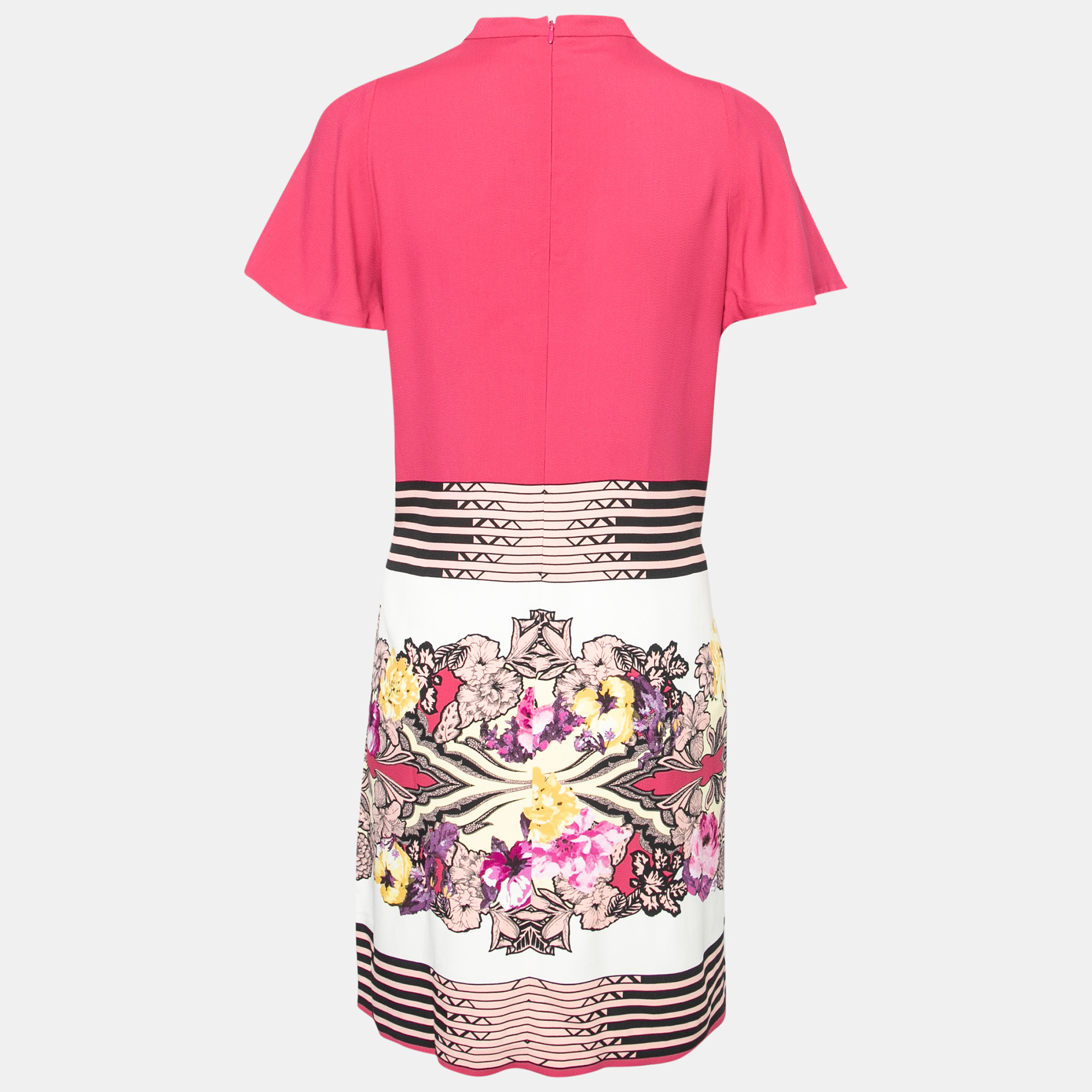 

Etro Pink Floral Print Crepe Shift Dress