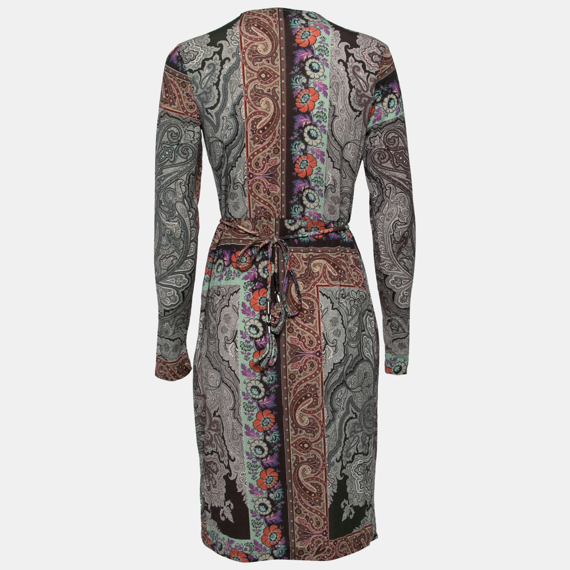 

Etro Multicolor Paisley Print Knit Midi Dress