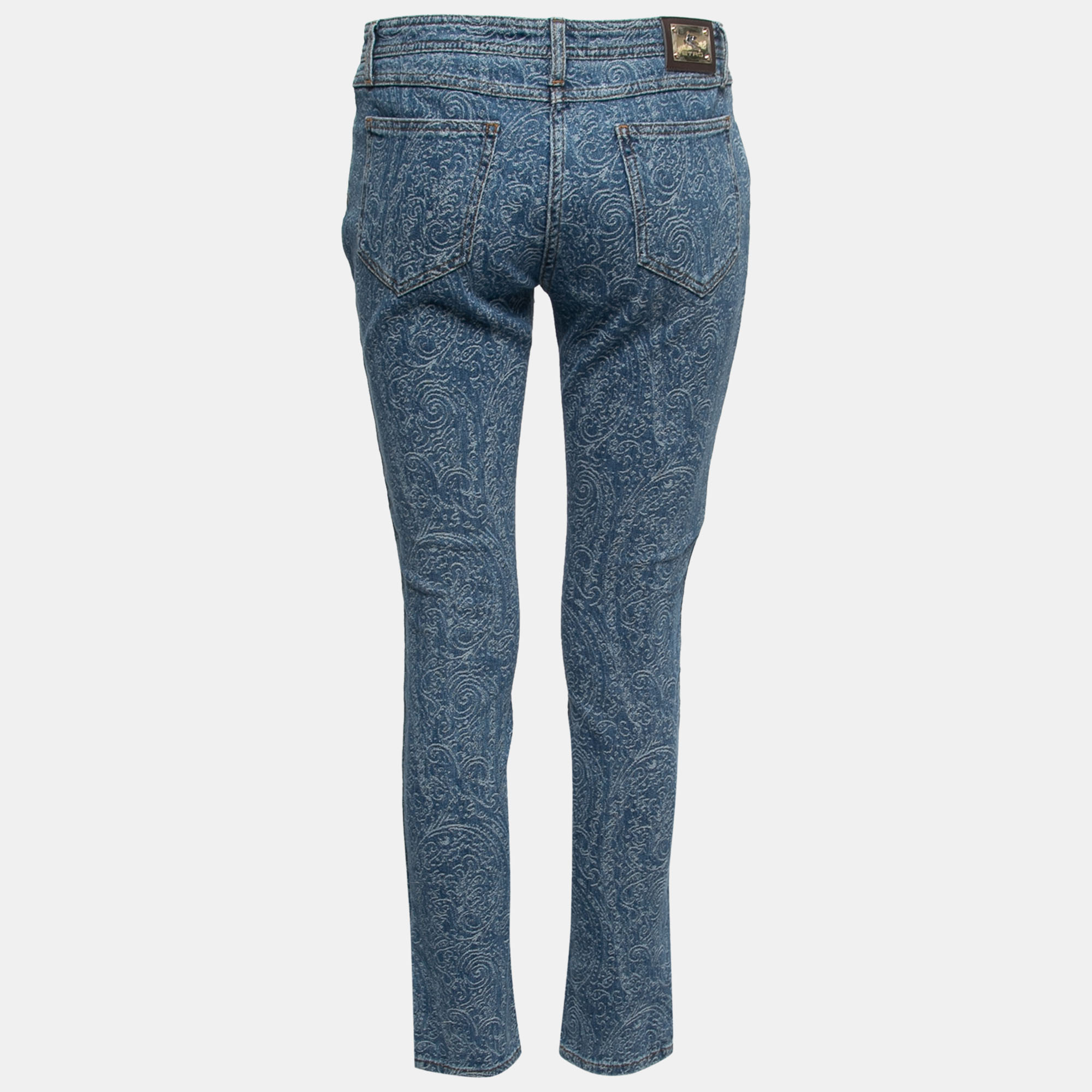 

Etro Blue Paisley Patterned Denim Jeans  Waist 31