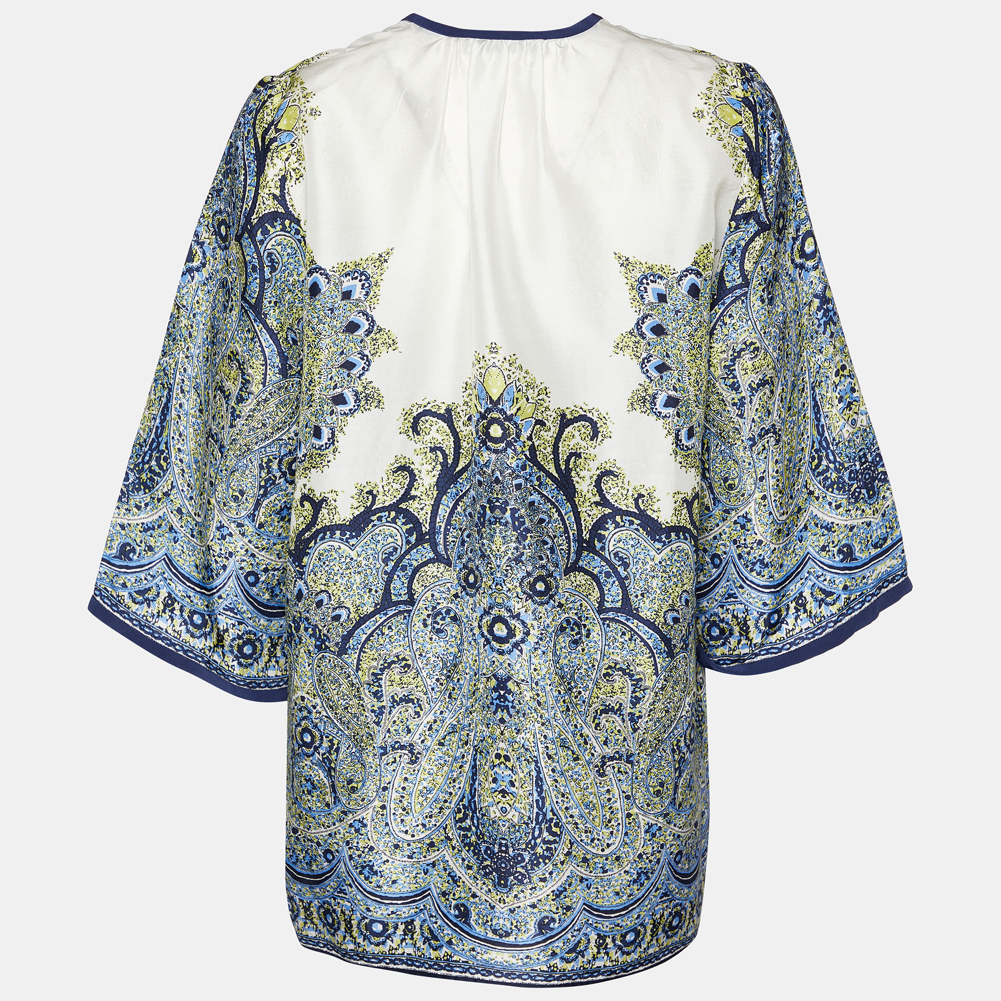 

Etro White Paisley Printed Silk Top