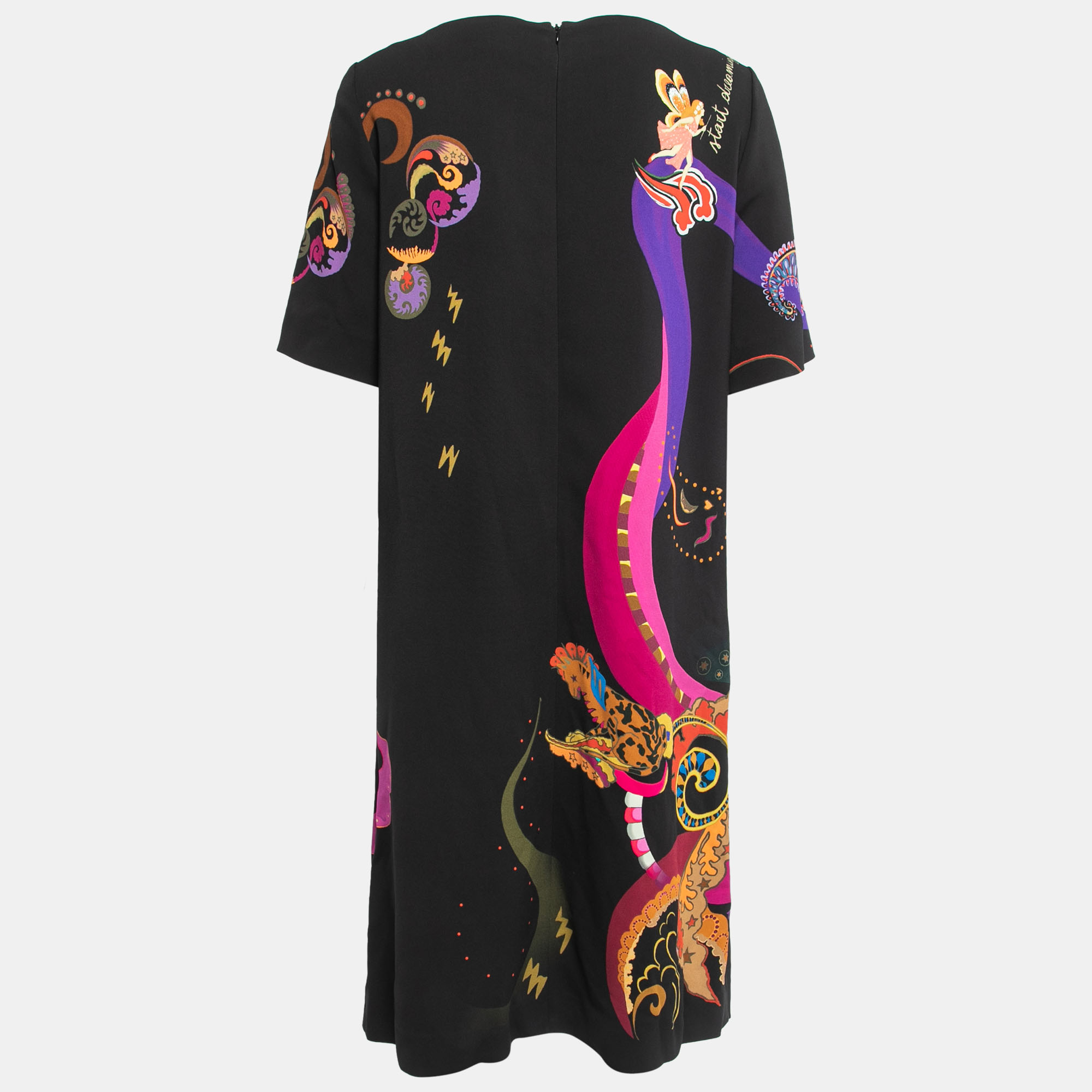 

Etro Black Printed Crepe Short Dress