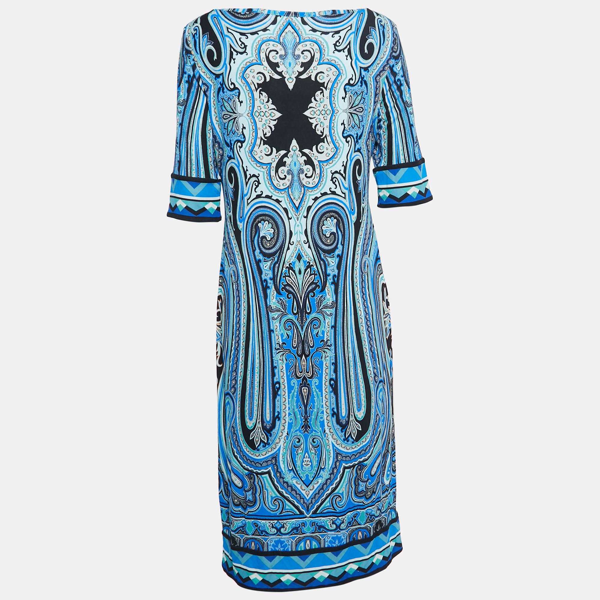 

Etro Blue Printed Jersey Midi Dress