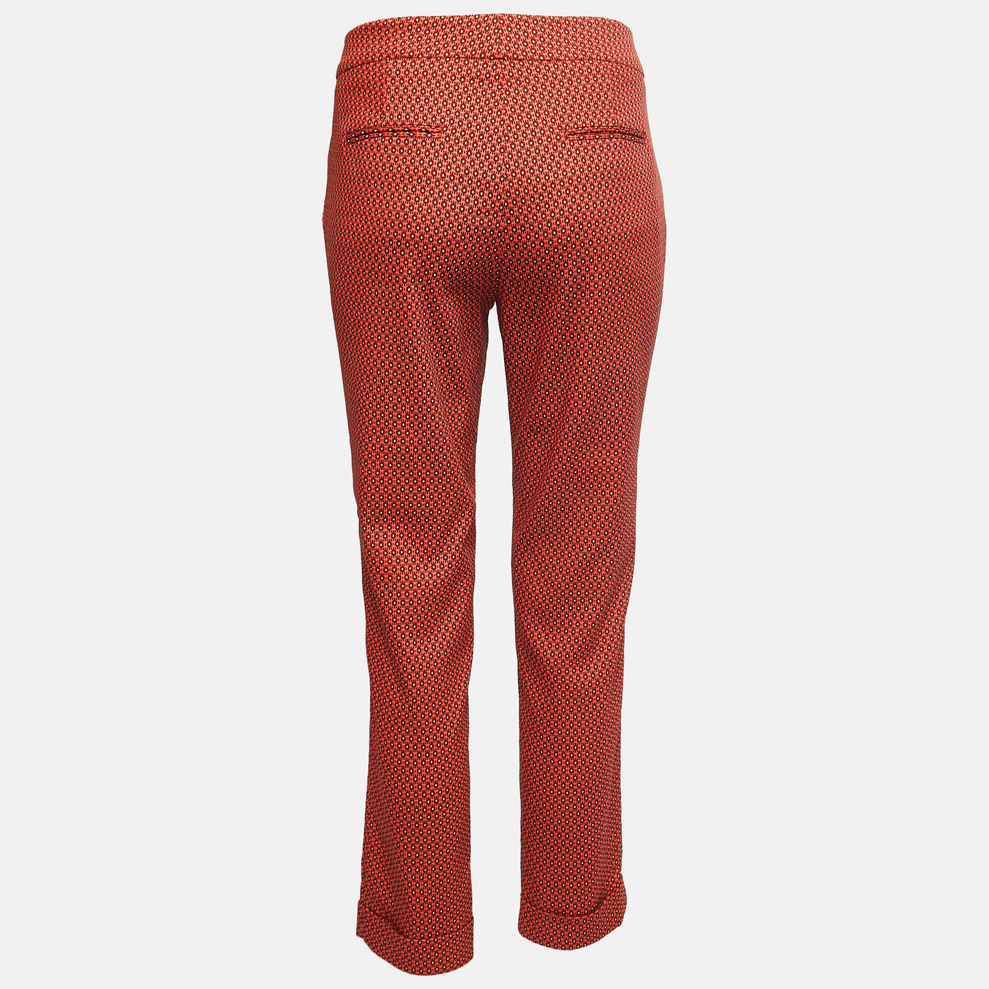 

Etro Orange Jacquard Trousers
