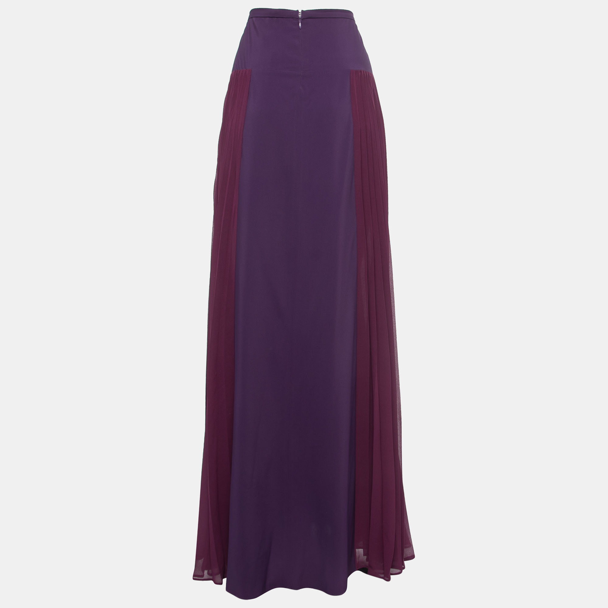 

Etro Purple Crepe Pleated Maxi Skirt