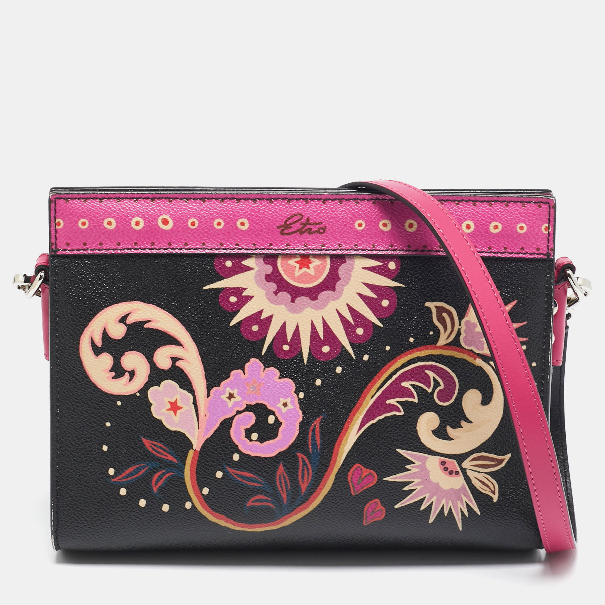 

Etro Multicolor Printed Coated Canvas Frame Crossbody Bag