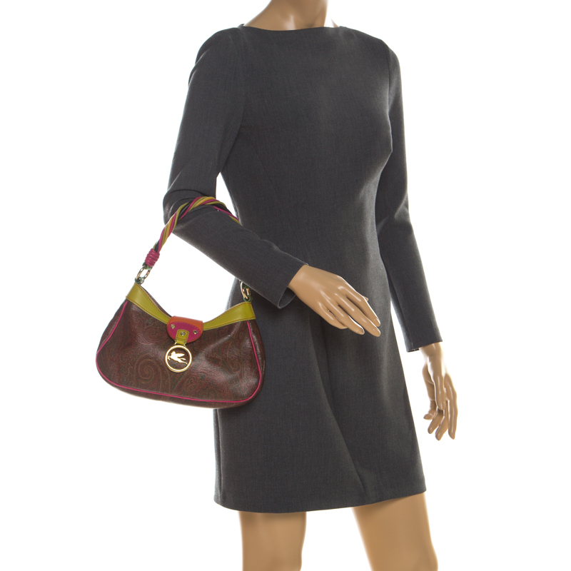 

Etro Multicolor Paisley Print Coated Canvas and Leather Shoulder Bag