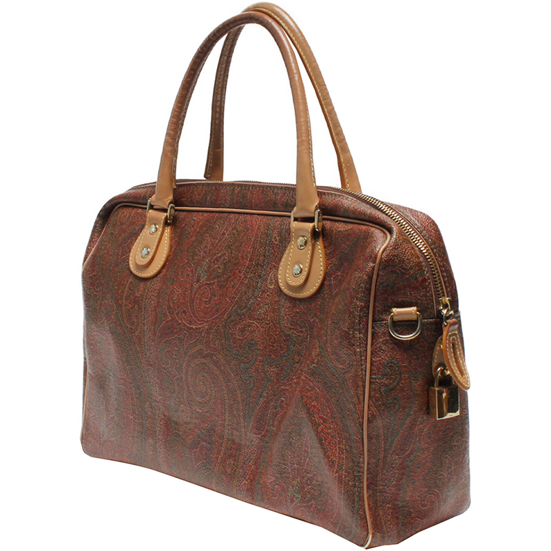 

Etro Brown Paisley PVC Top Handle Bag
