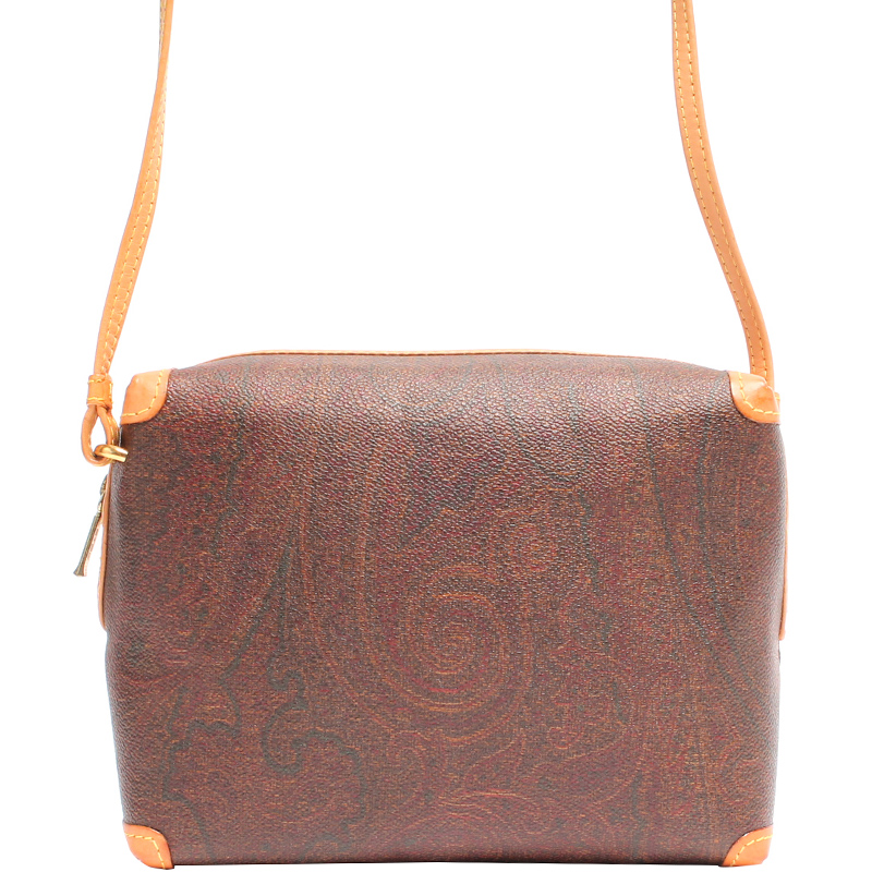 

Etro Brown Paisley Printed Coated Canvas Shoulder Bag