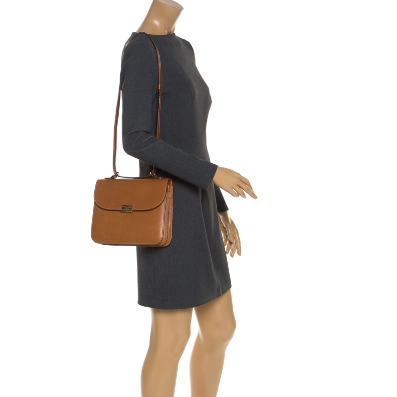 

Etro Brown Leather Crossbody Flap Bag