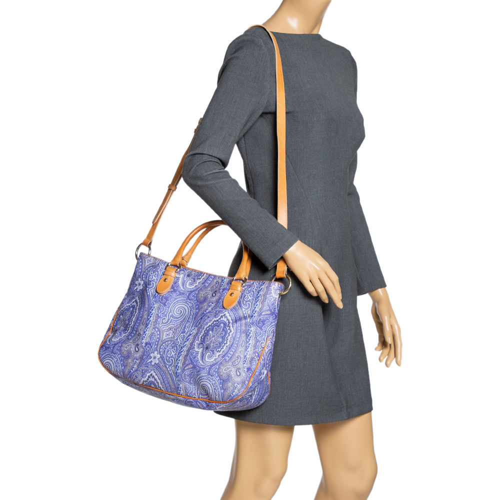 

Etro Multicolor Paisley Print Coated Canvas and Leather Tote