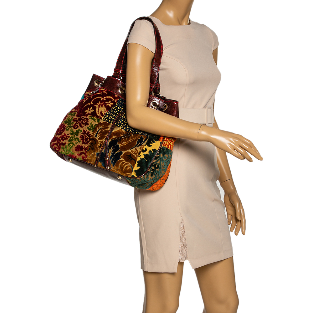 

Etro Multicolor Floral Velvet Tote