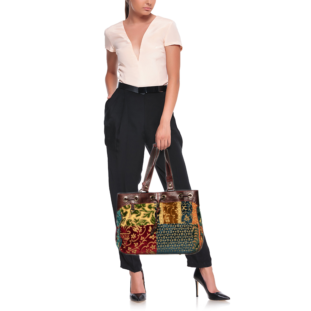 

Etro Multicolor Floral Velvet Tote
