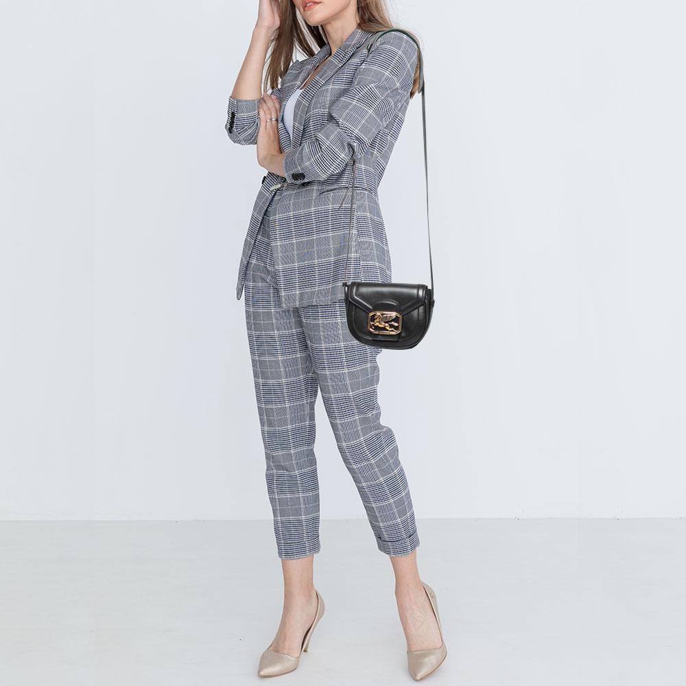 

Etro Black Leather Flap Crossbody Bag