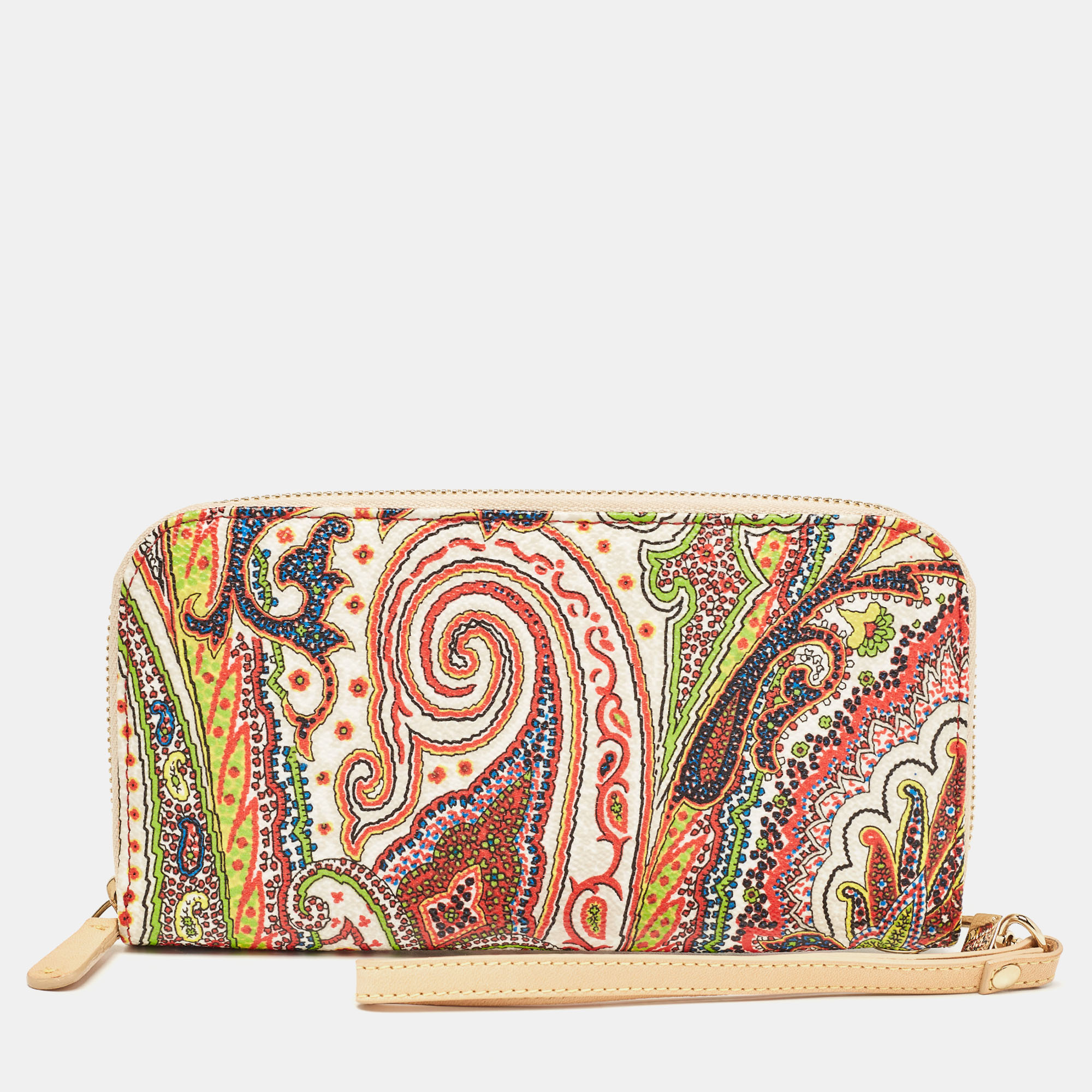 

Etro Multicolor Paisley Print Leather Wristlet Continental Wallet