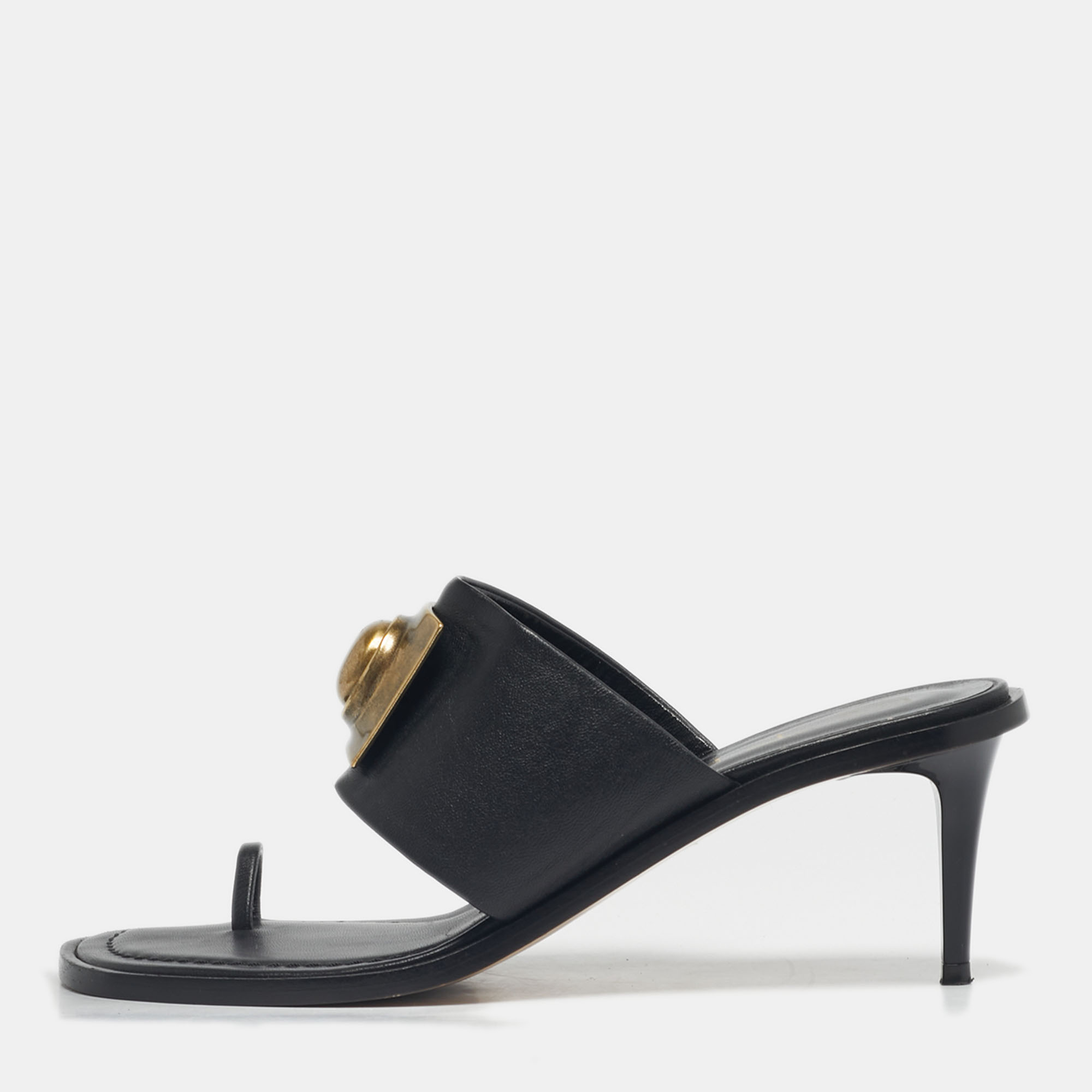 

Etro Black Leather Slip On Slide Sandals Size