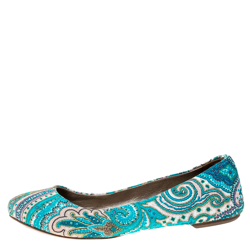 

Etro Multicolor Paisley Printed Canvas Ballet Flats Size