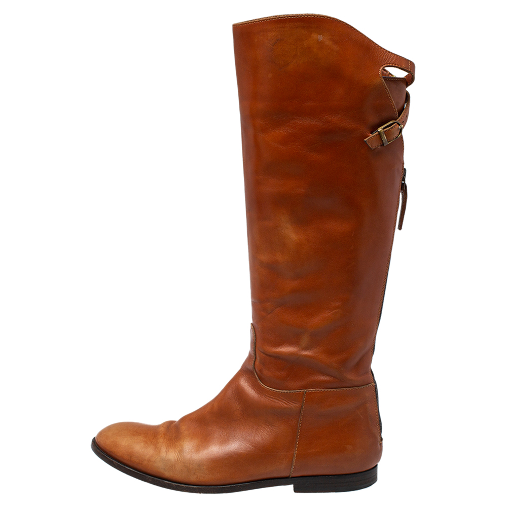 

Etro Brown Leather Midcalf Boots Size