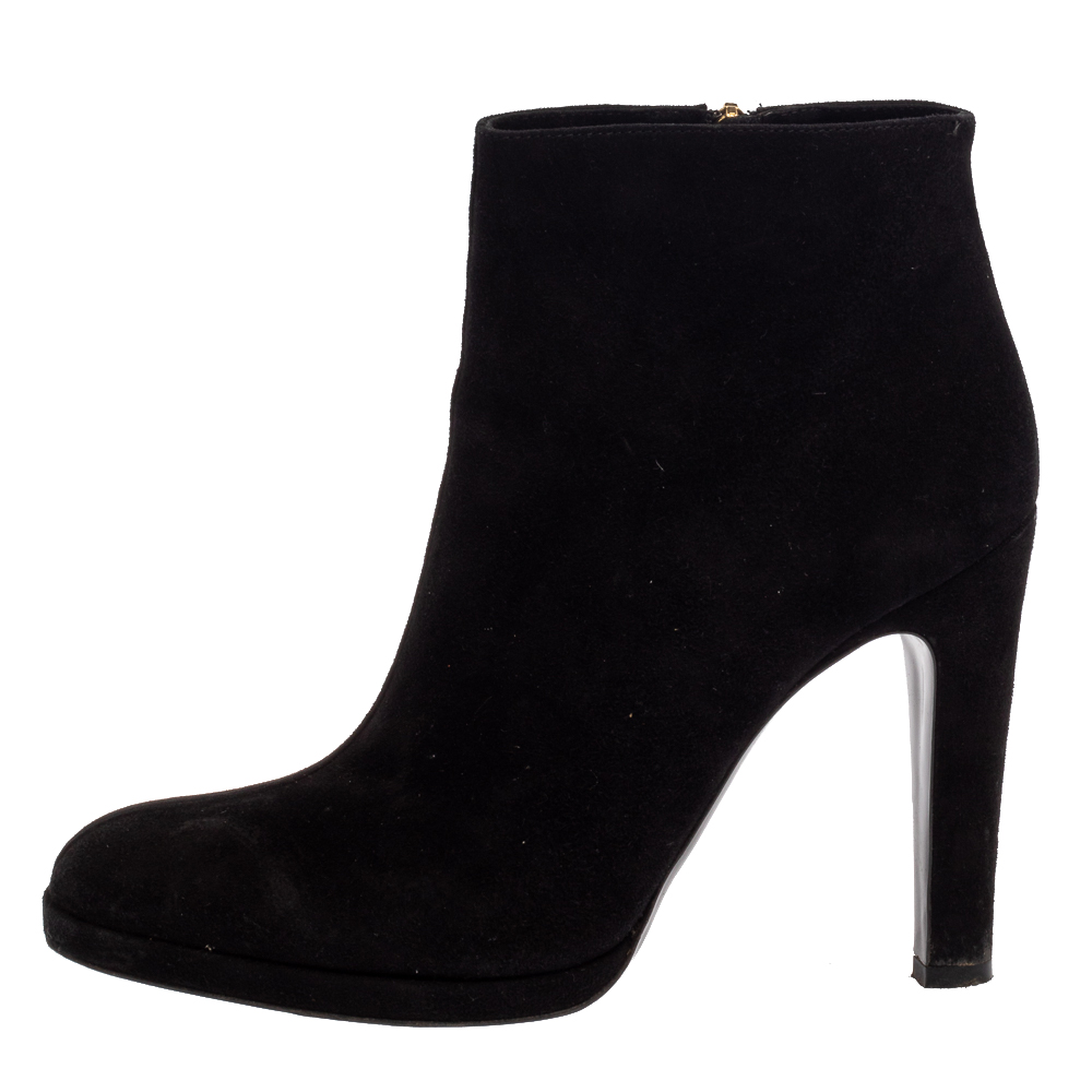 

Etro Black Suede Ankle Platform Boots Size