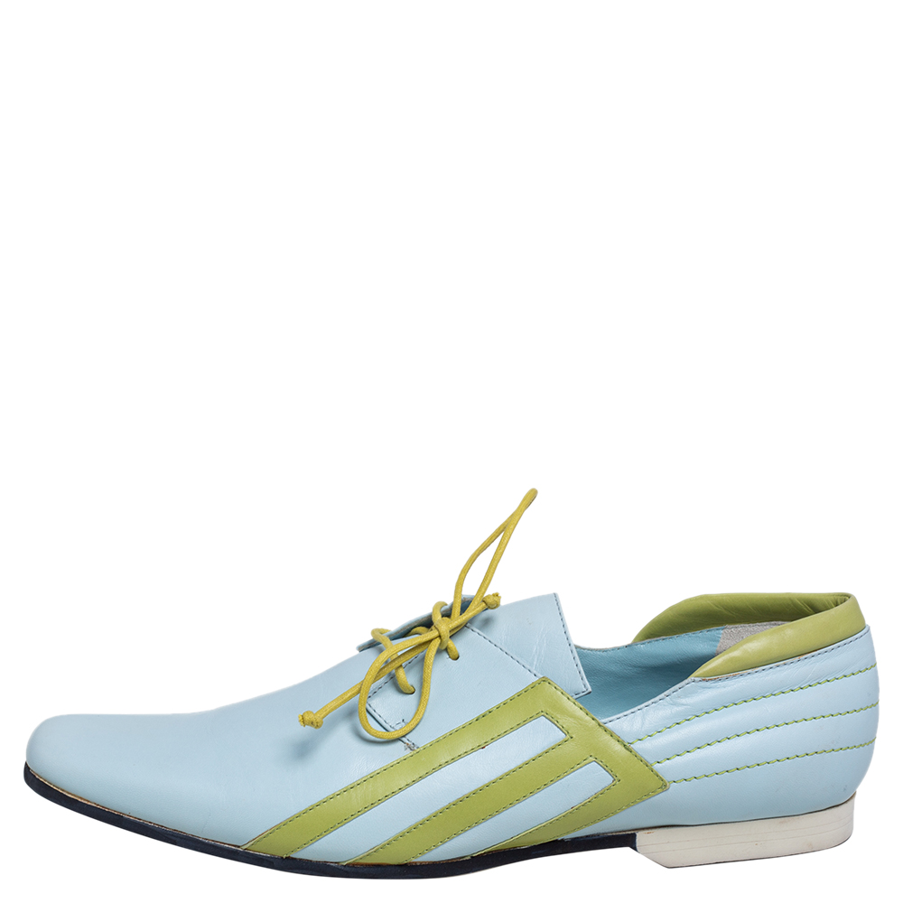 

Etro Green/Blue Leather Lace Oxford Size