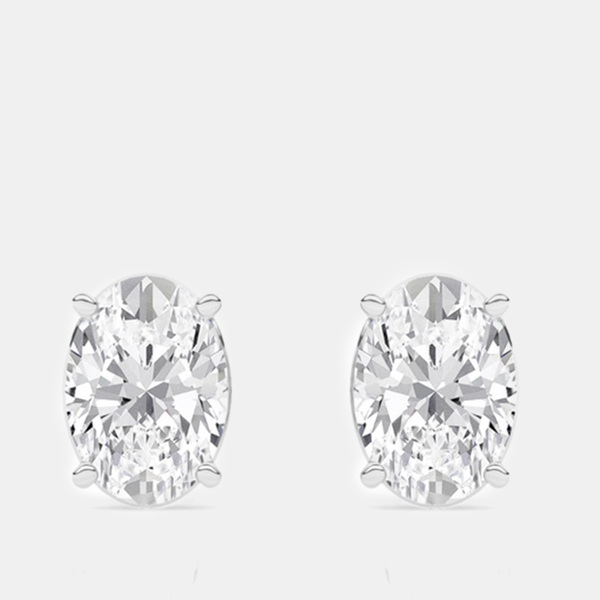 

14K White Gold Oval Lab Grown Diamond Stud Earring (2 1/4 ctw)