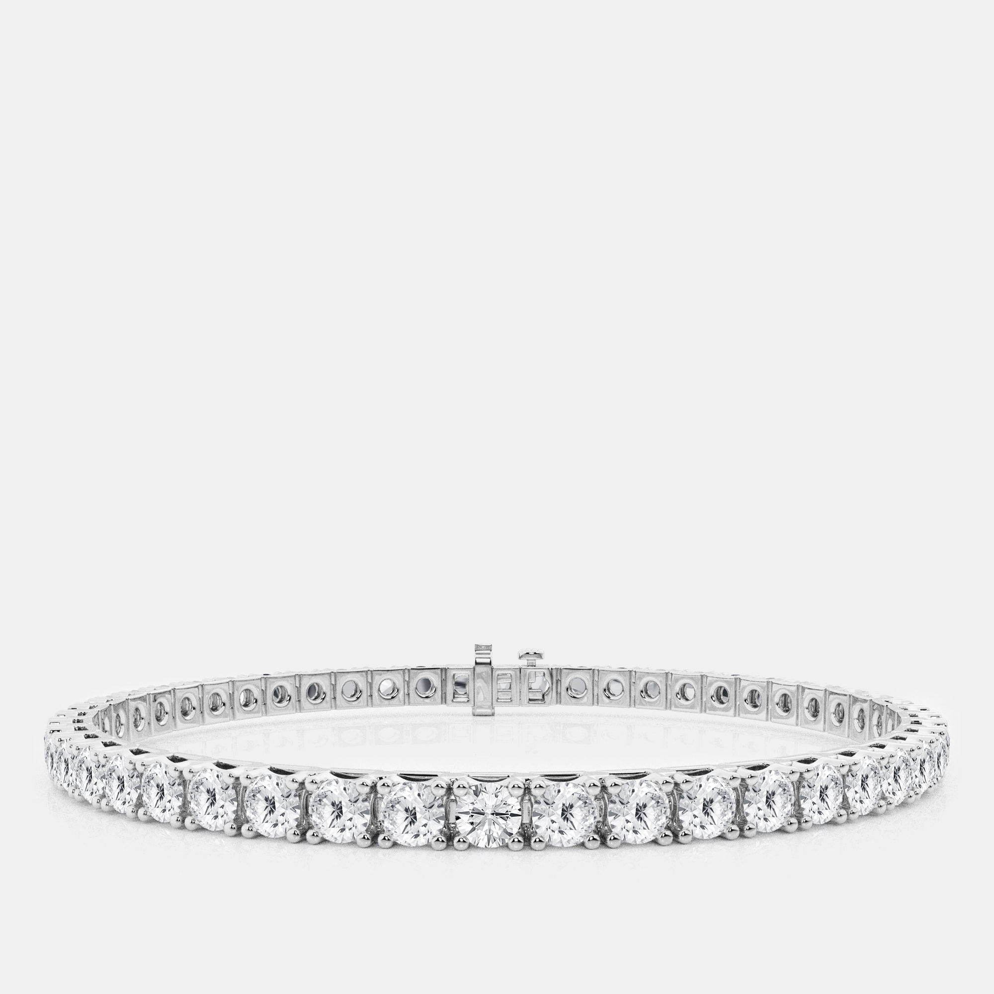 

14K White Gold Round Lab Grown Diamond Fashion Bracelet (10 ctw)