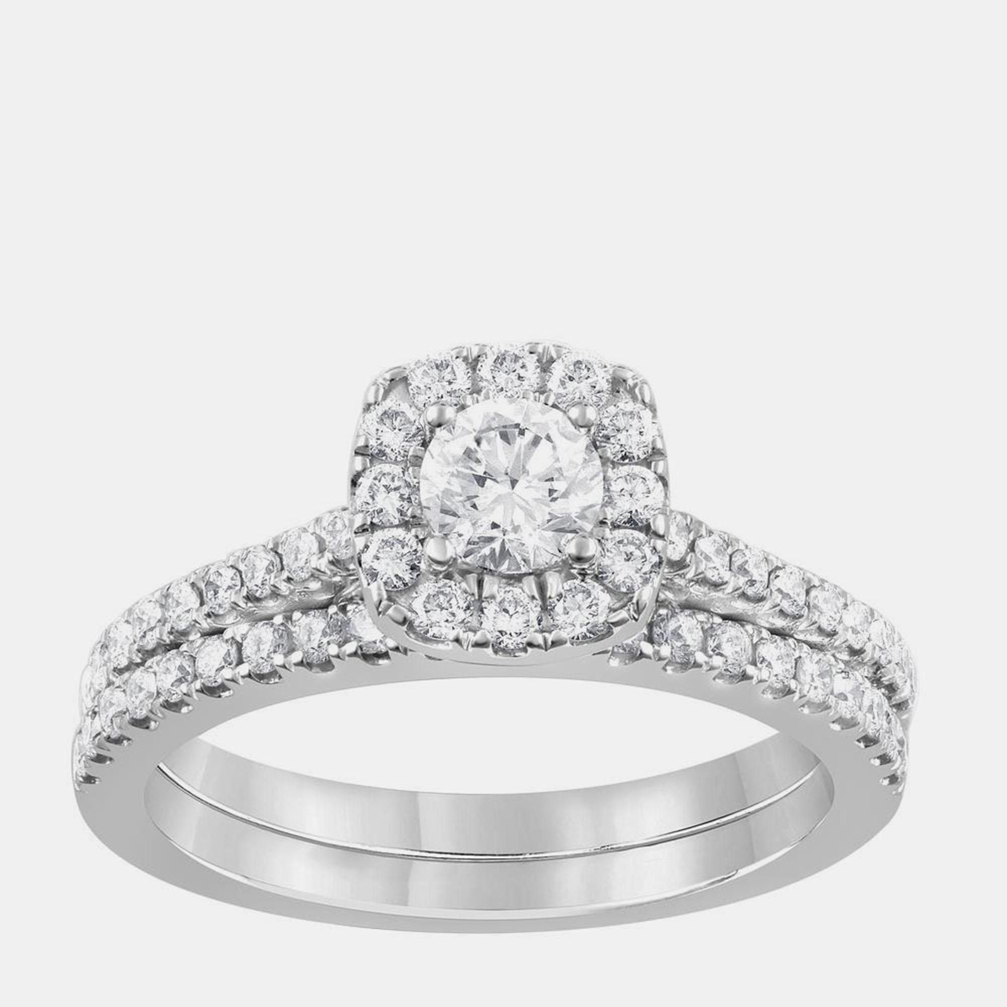 

1 ct 14k White Gold Lab Grown Diamond Bridal Set US 7