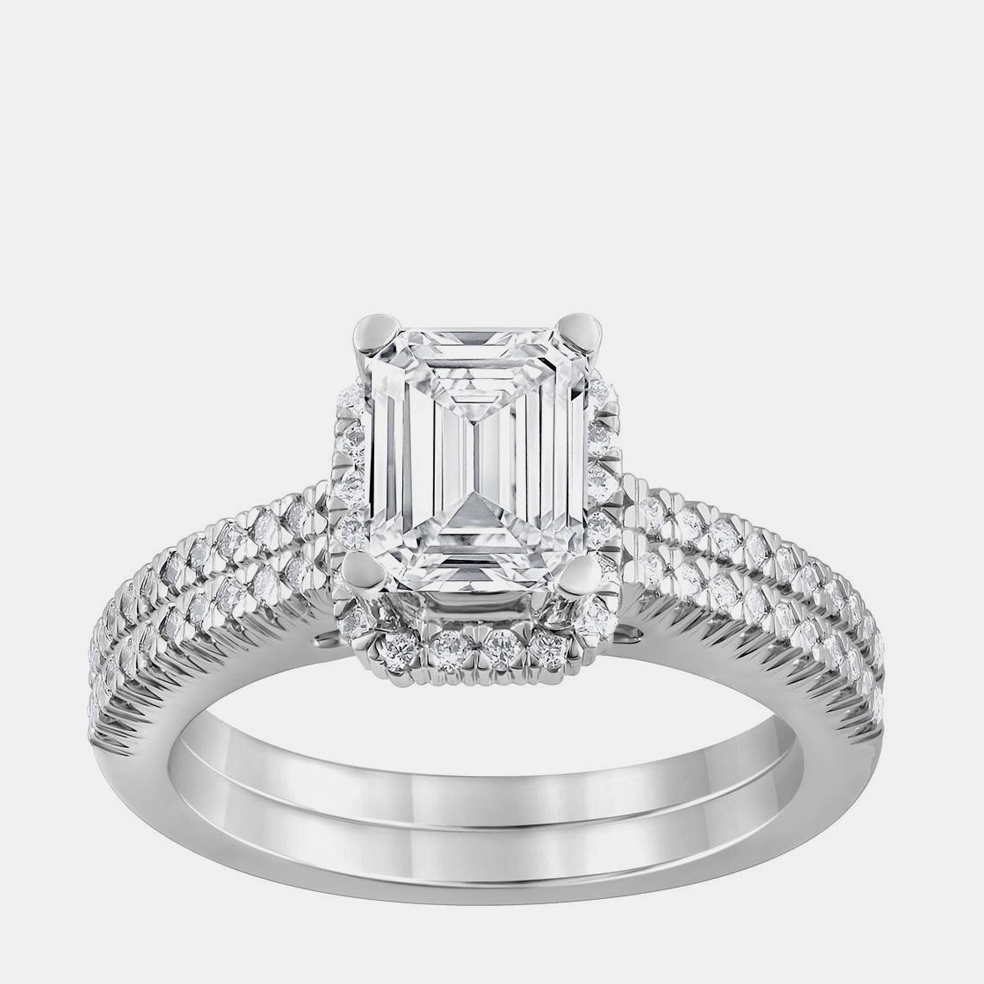 1.45ct 14k White Gold Lab Grown Diamond Bridal Set