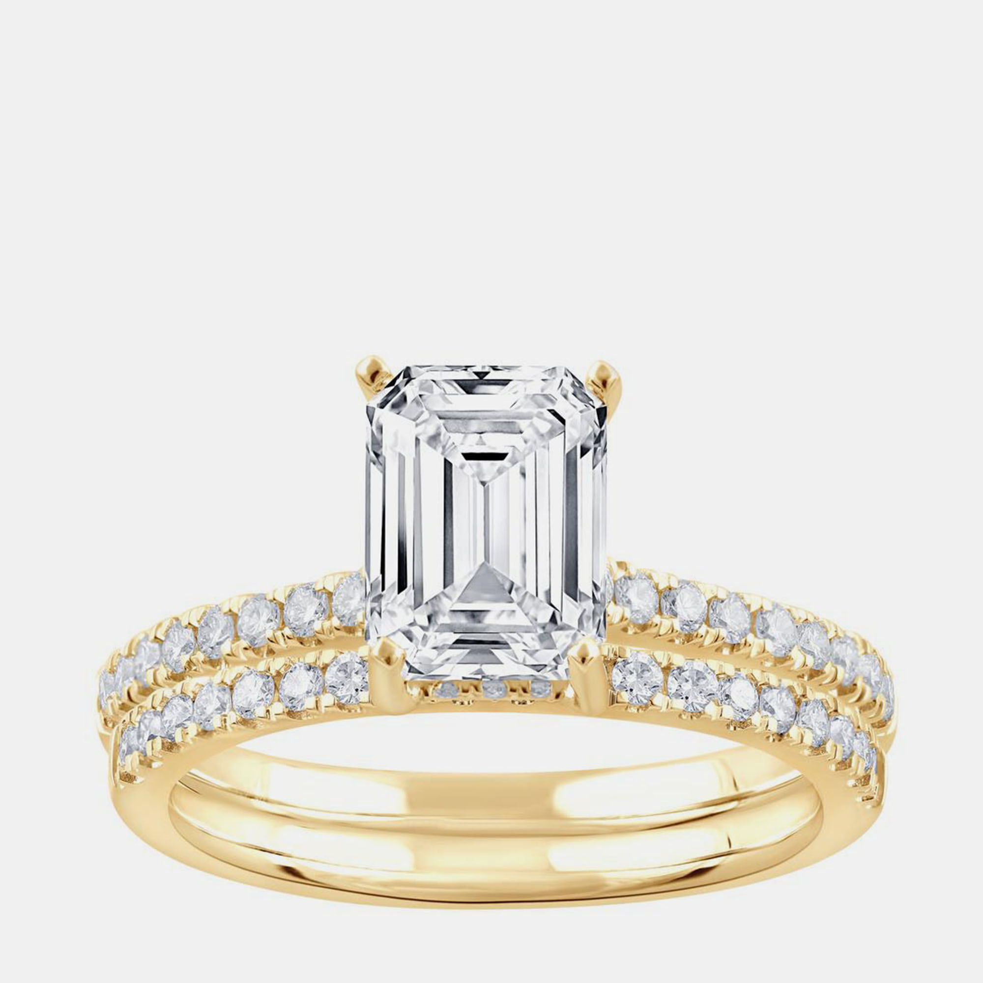 Pre-owned Evolve 1.95 Ct 14k Yellow Gold Lab Grown Diamond Bridal Set Us 7