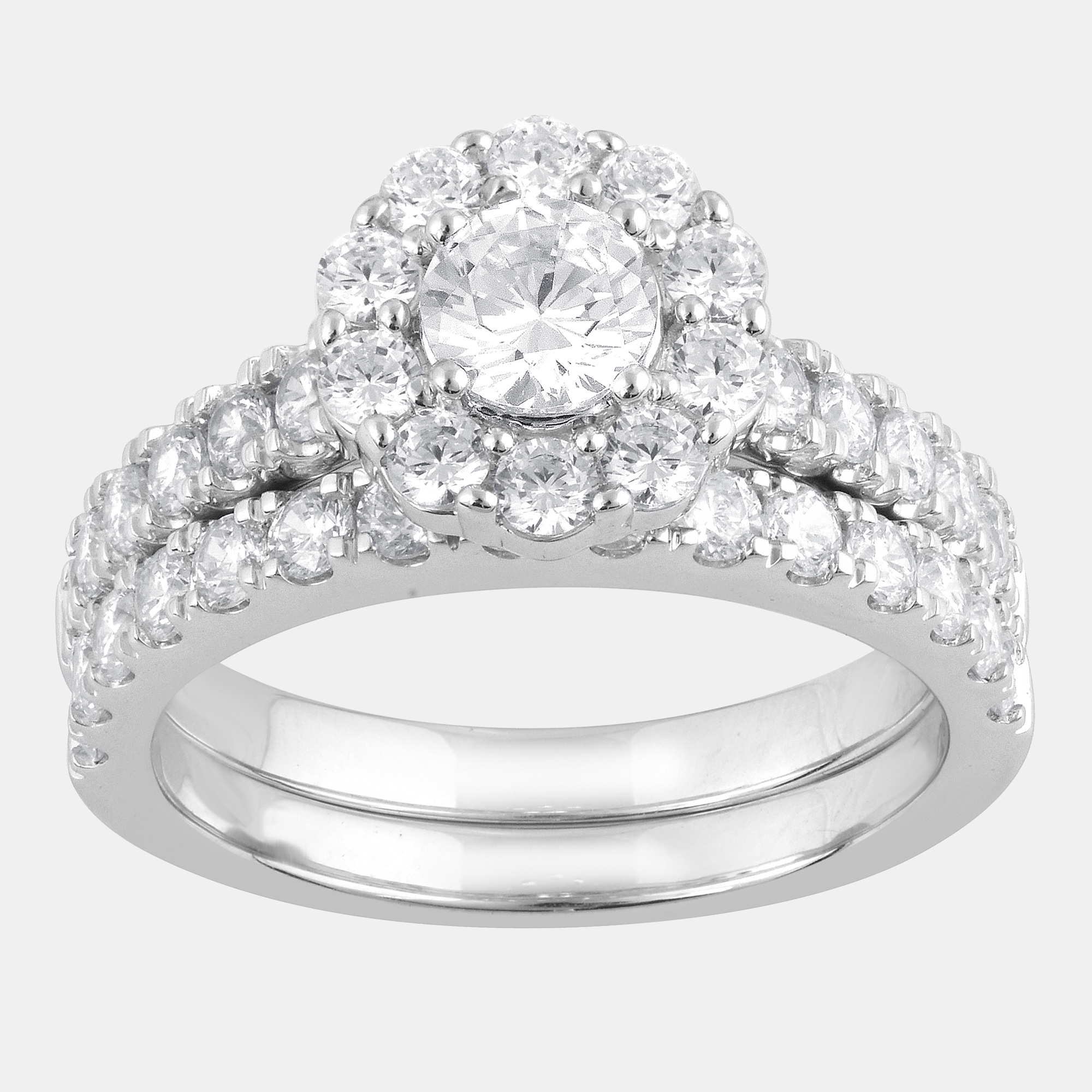 

2ct 14k White Gold Lab Grown Diamond Bridal Ring Set US 7