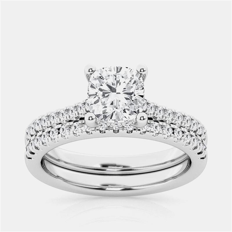 

2 ct 14k White Gold Lab Grown Diamond Bridal Ring Set US 7