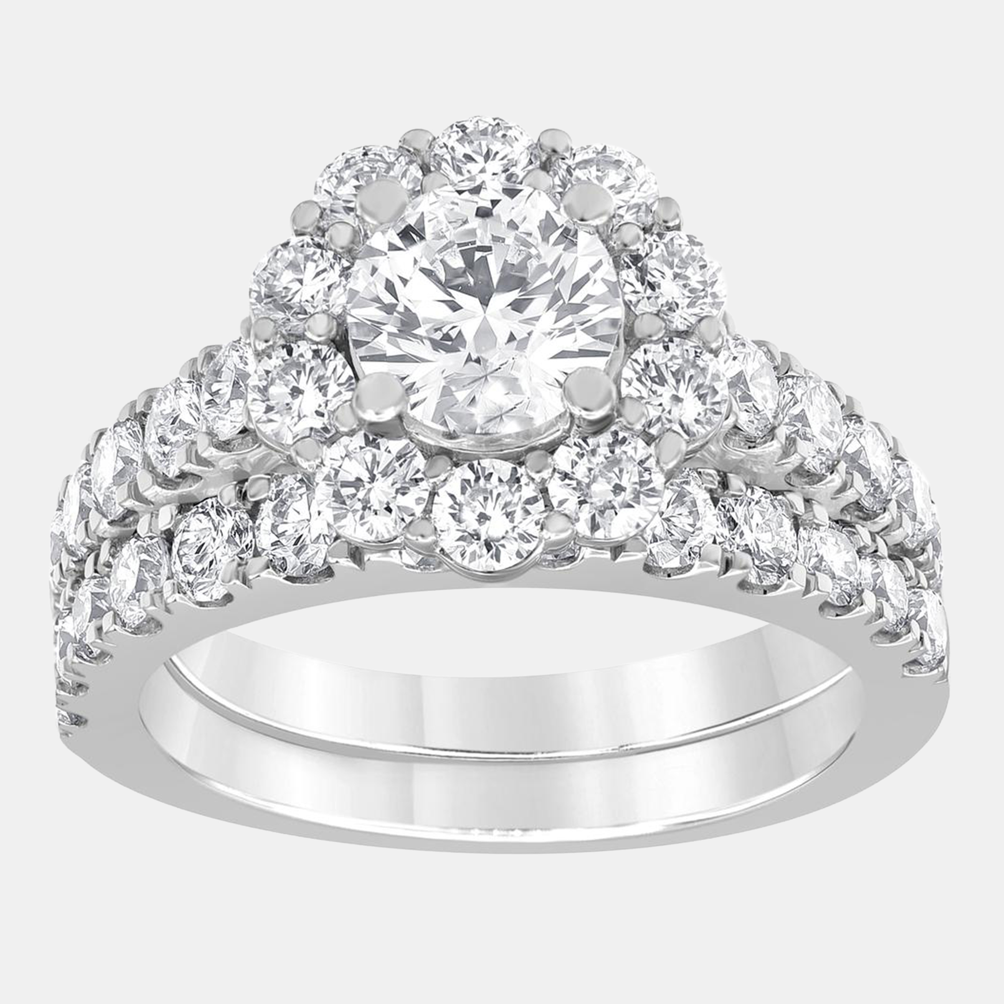 

3ct 14k White Gold Lab Grown Diamond Bridal Set