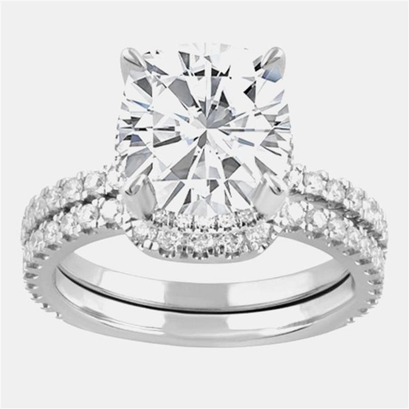 Pre-owned Evolve 3.4ct 14k White Gold Lab Grown Diamond Bridal Set