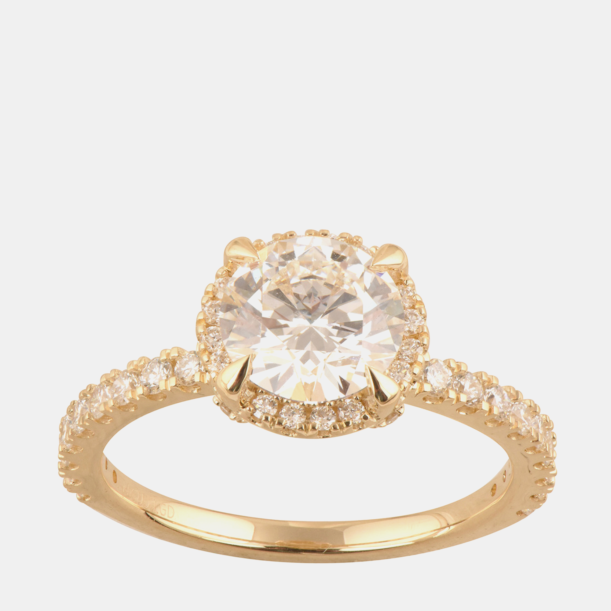 

2.23 ct 14k Yellow Gold Lab Grown Diamond Engagement Ring US 7