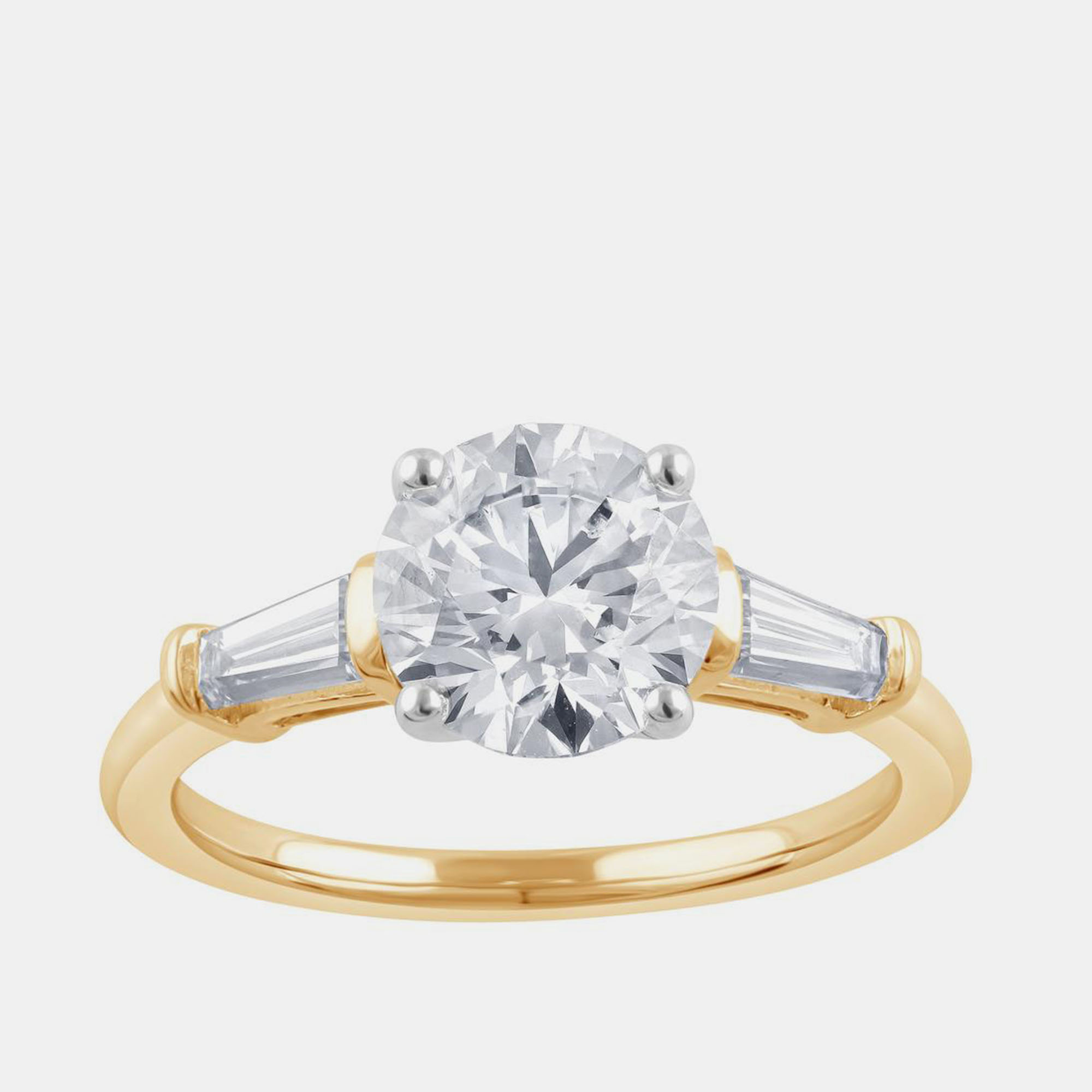 

2.5ct 14k Yellow Gold Lab Grown Diamond 3 Stone Ring