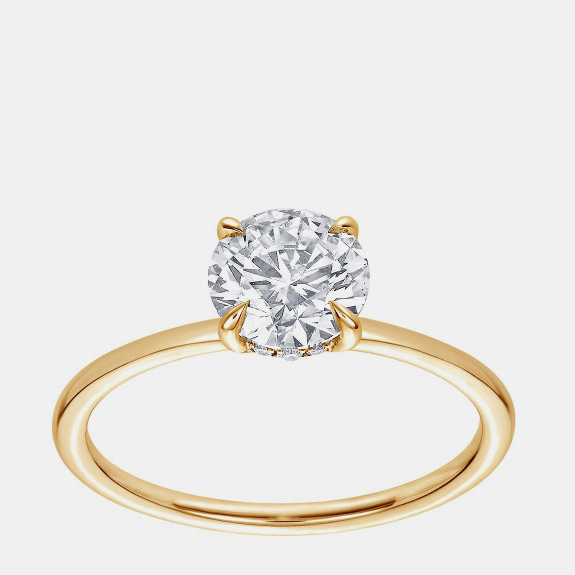 

1.26ct 14k Yellow Gold Lab Grown Diamond Hidden Halo Solitaire Ring