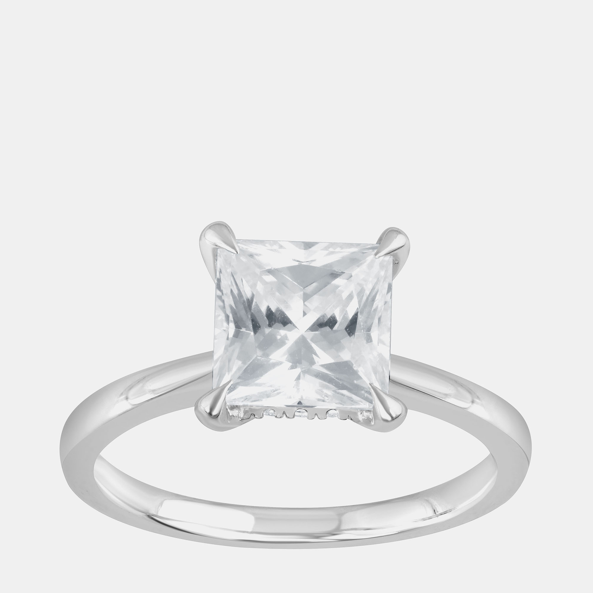 

2.45ct 14k White Gold Lab Grown Diamond Hidden Halo Solitaire Ring