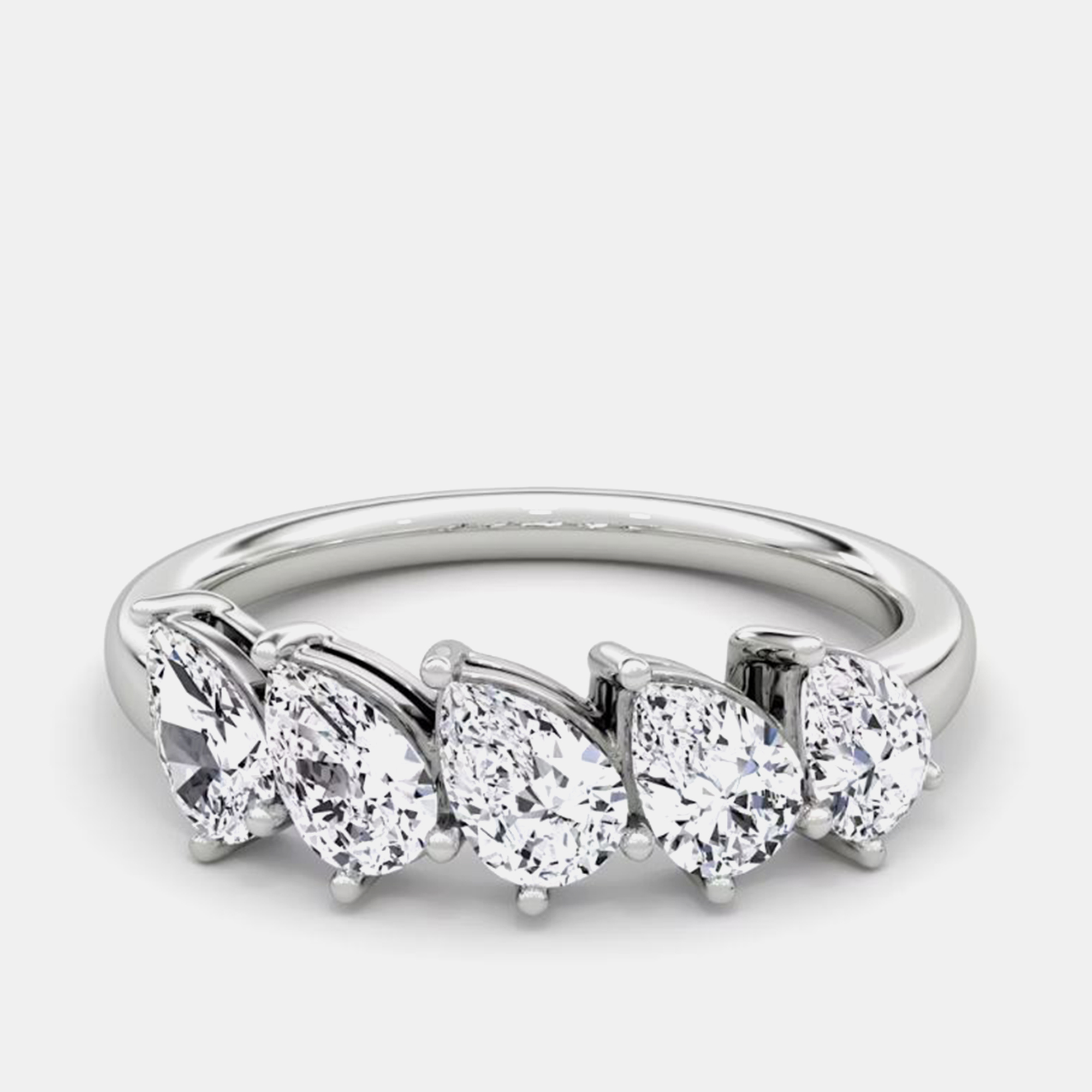

1.45ct 14k White Gold Lab Grown Diamond 5 Stone Band