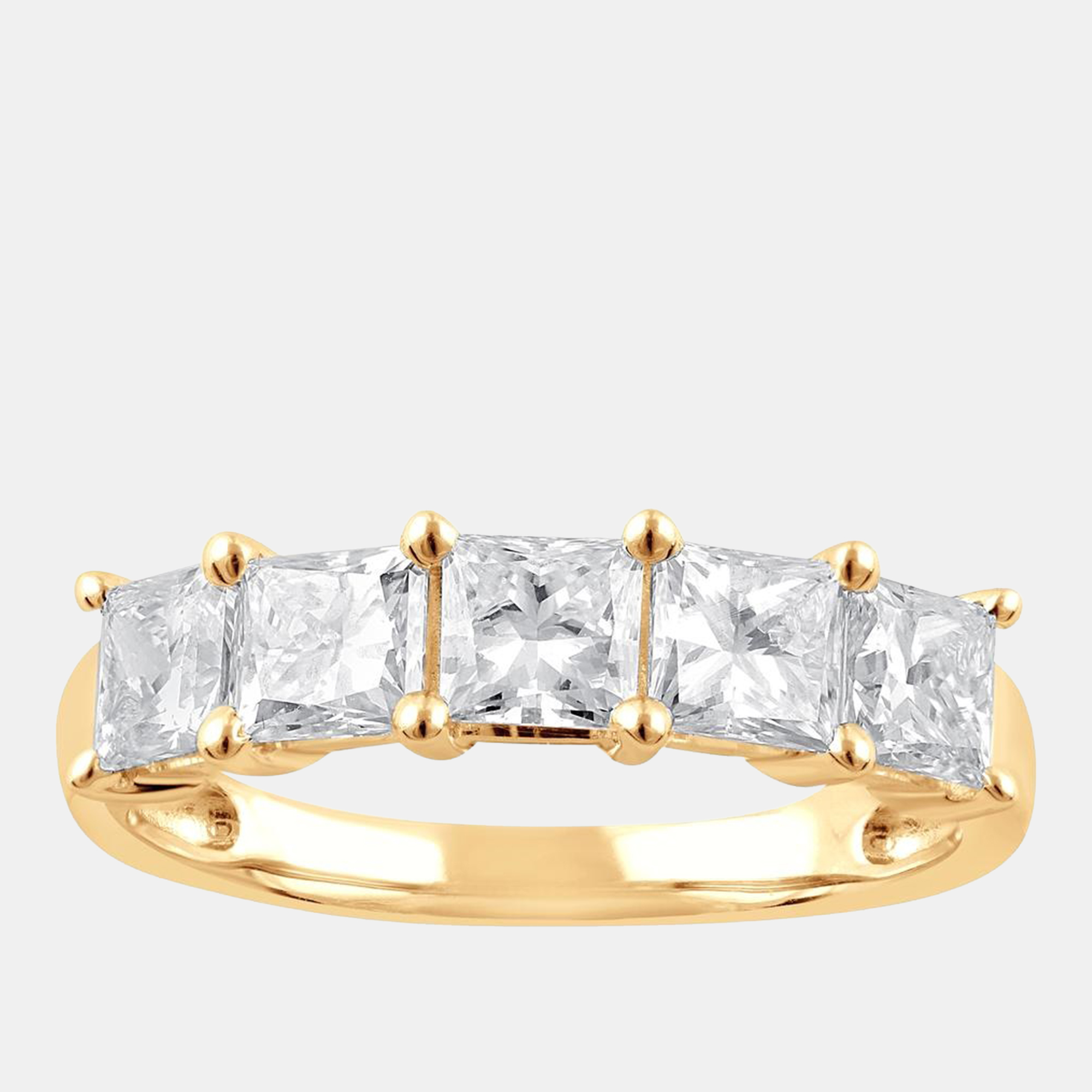 

3.7ct 14k Yellow Gold Lab Grown Diamond 5 Stone Band
