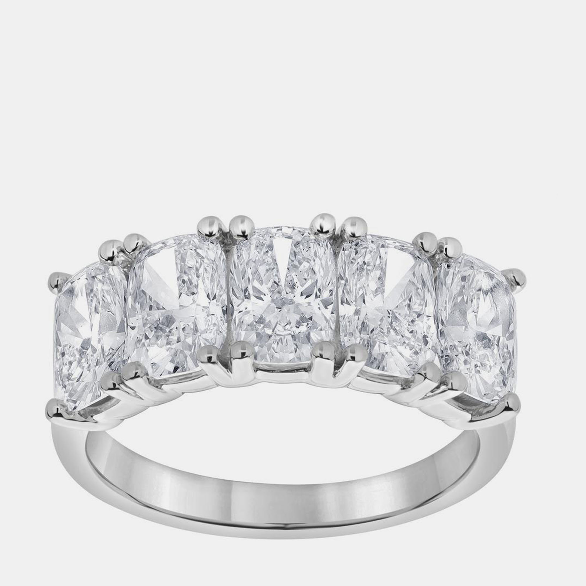Pre-owned Evolve 3.82ct 14k White Gold Lab Grown Diamond 5 Stone Band