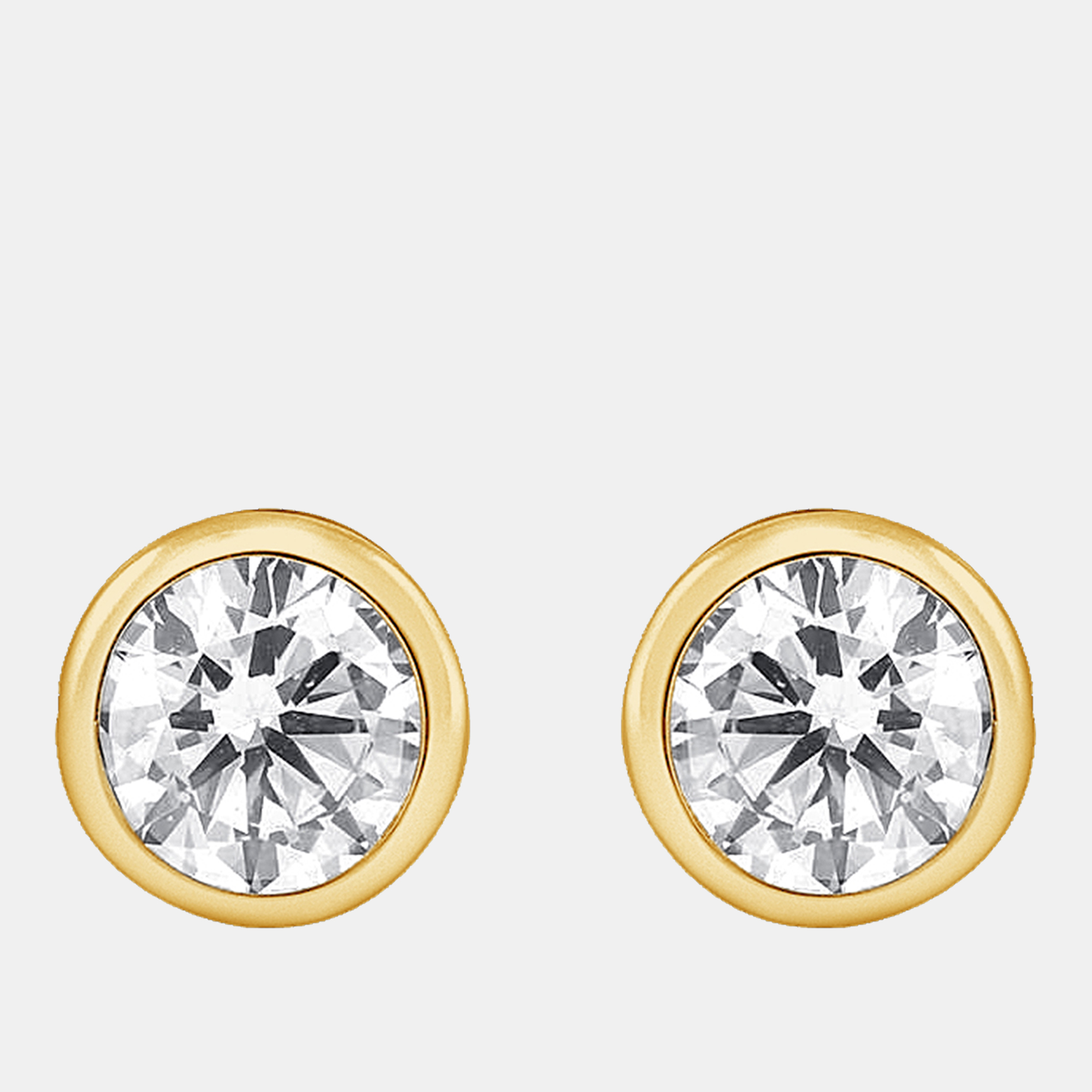 Pre-owned Evolve 0.95ct 14k Yellow Gold Lab Grown Diamond Basic Stud Earring