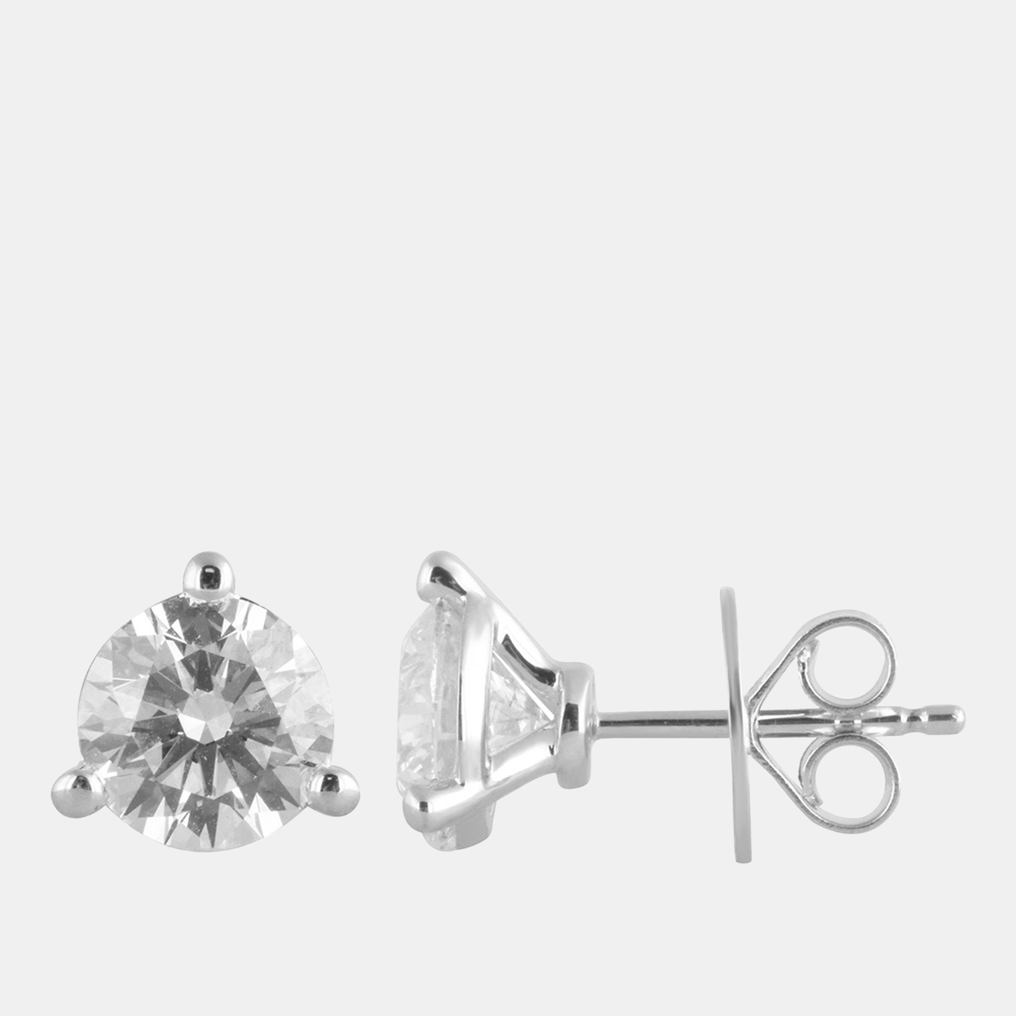 Pre-owned Evolve 1.23ct 14k White Gold Lab Grown Diamond Martini Stud Earring