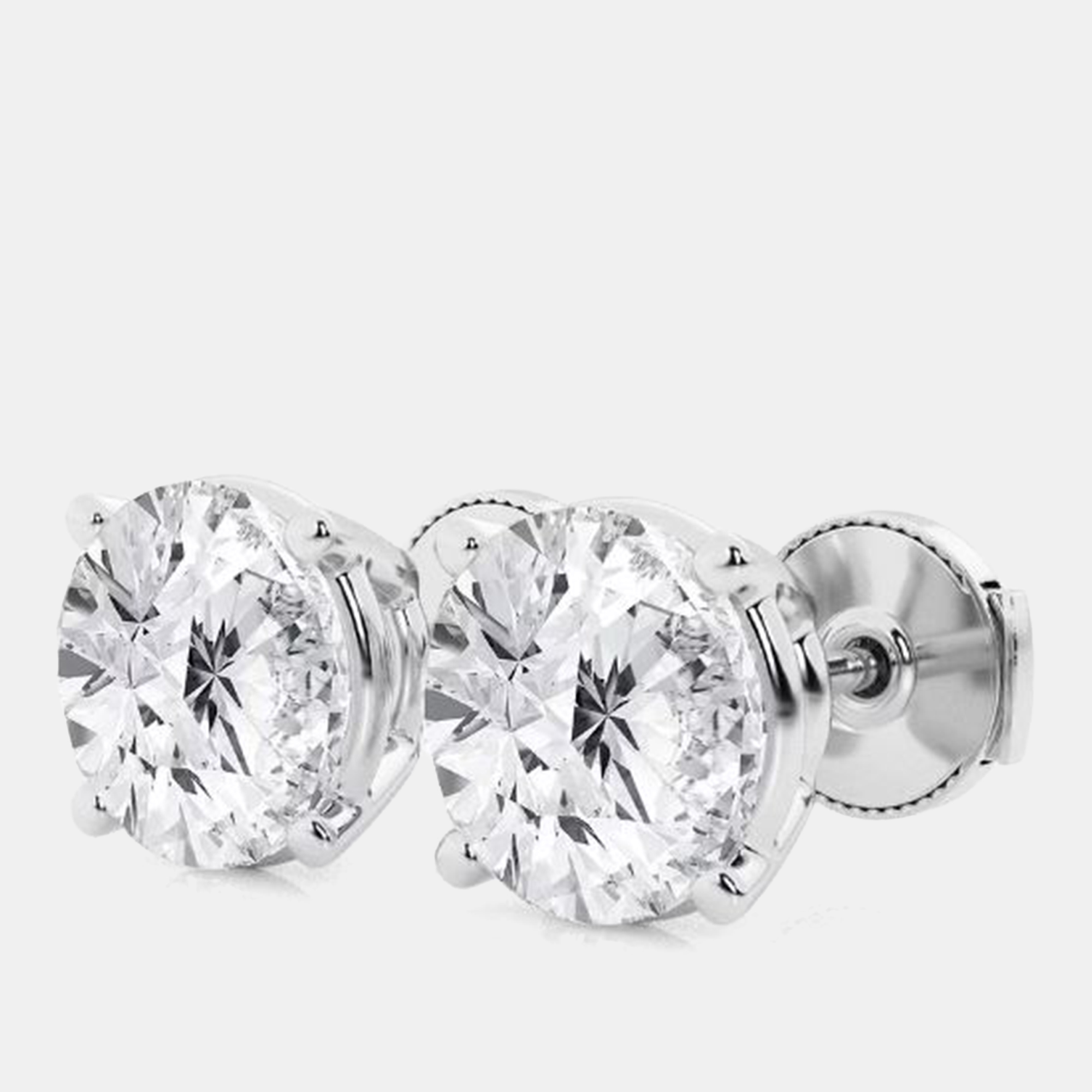 Pre-owned Evolve 5.45ct 14k White Gold Lab Grown Diamond Basic Stud Earring