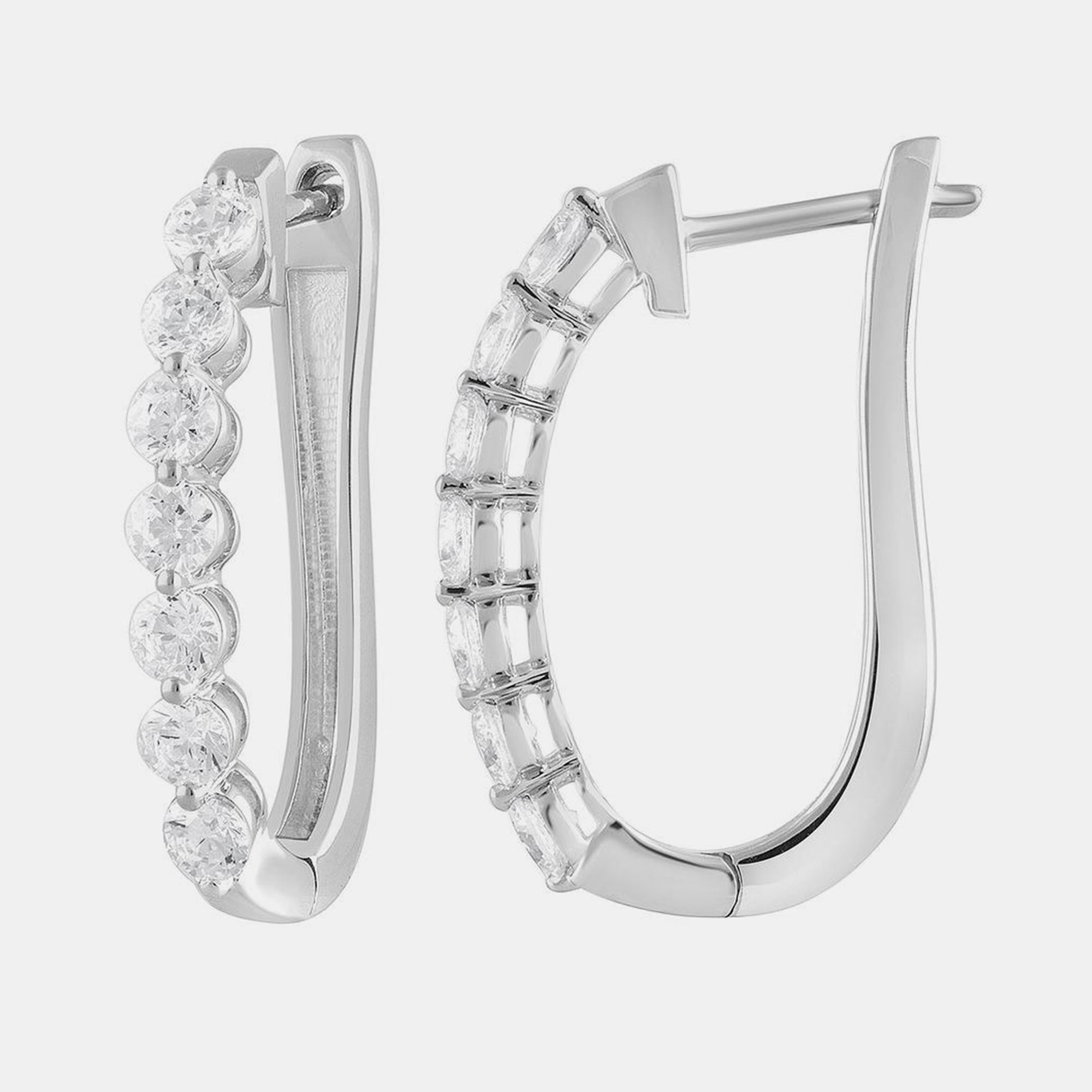 

1.5ct 14k White Gold Lab Grown Diamond Huggies Earrings